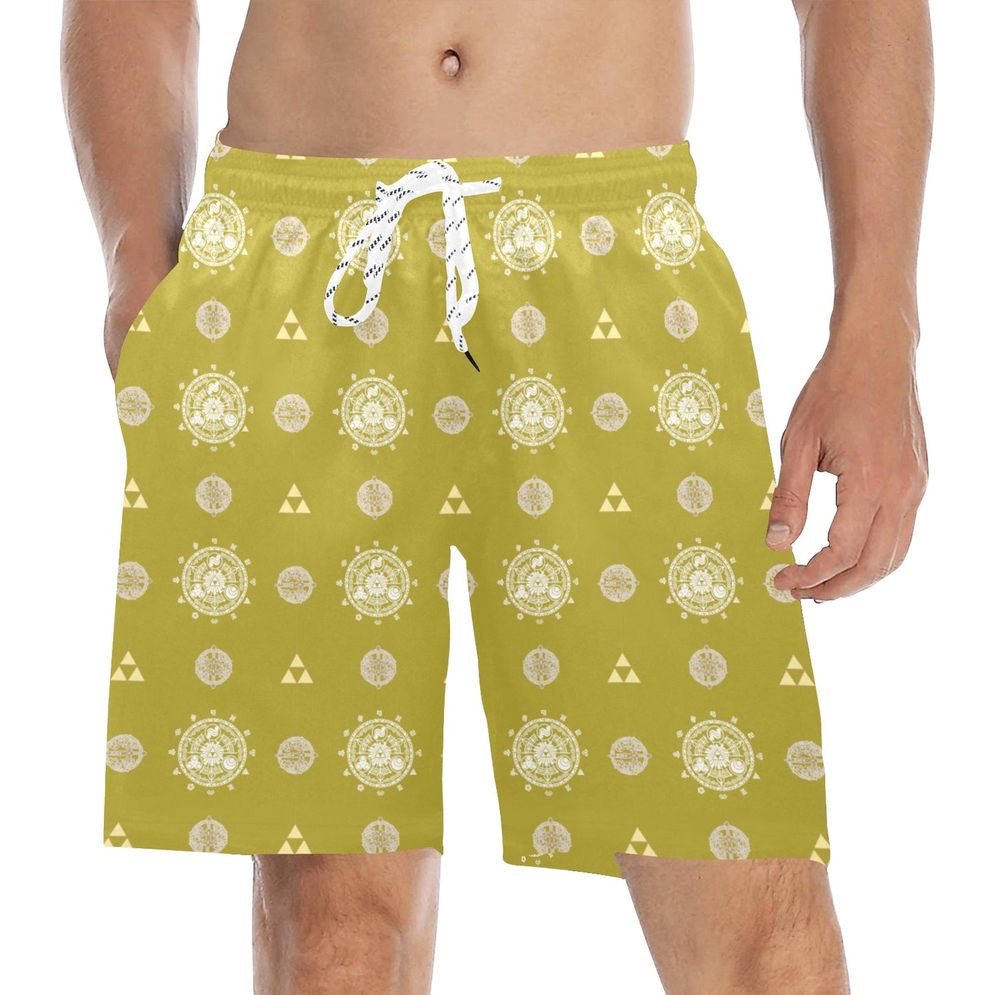 Golden Zelda trunks Men's Mid-Length Beach Shorts (Model L51)