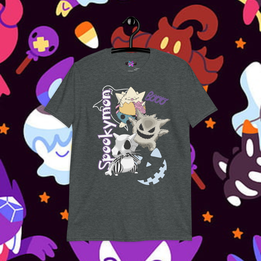 Spookymon Short-Sleeve Unisex T-Shirt, Graphic T-Shirt, Premium Graphic Tees, Cool Design T Shirts, Streetwear Casual Summer Tops T-Shirt Unisex