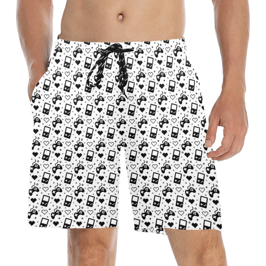 Gamer Men's Mid-Length Beach Shorts