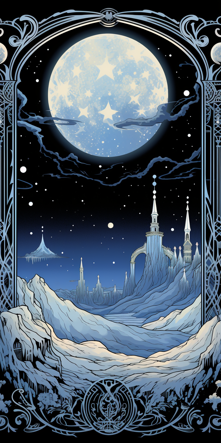 Moon Kingdom Tarot Card Style HD Lock Screen, Phone Wallpaper