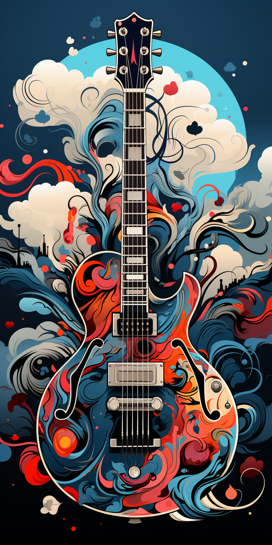 Pop Art Guitar Style HD Lock Screen, Phone Wallpaper