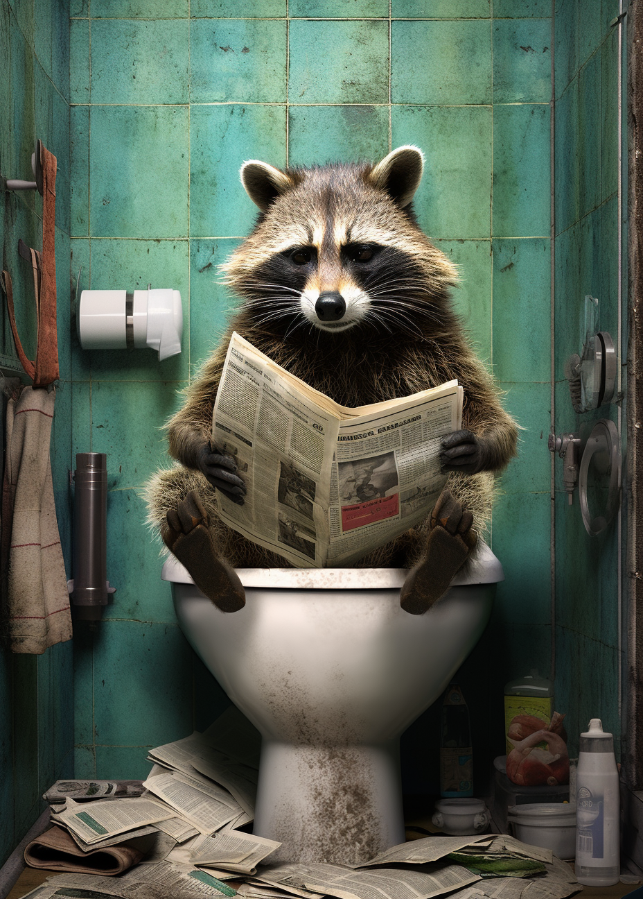 Funny Racoon in Bathroom HD Lock Screen, Phone Wallpaper
