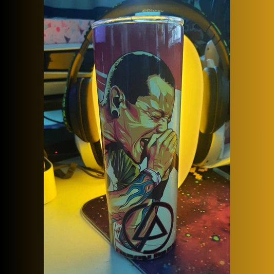 Custome Tumblers 20oz Skinny Steel Insulated tumbler with lid and straw.