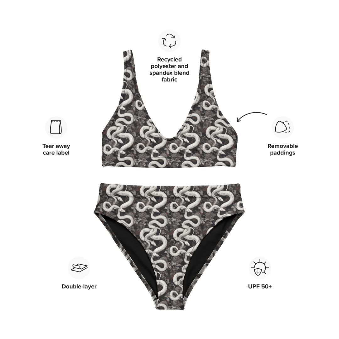 White Snake Woman's Recycled high-waisted bikini