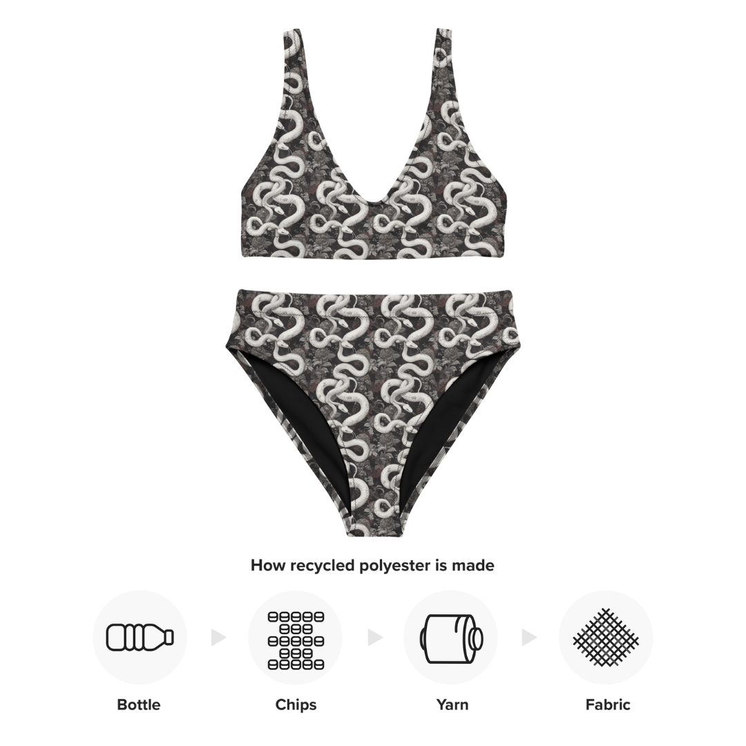 White Snake Woman's Recycled high-waisted bikini