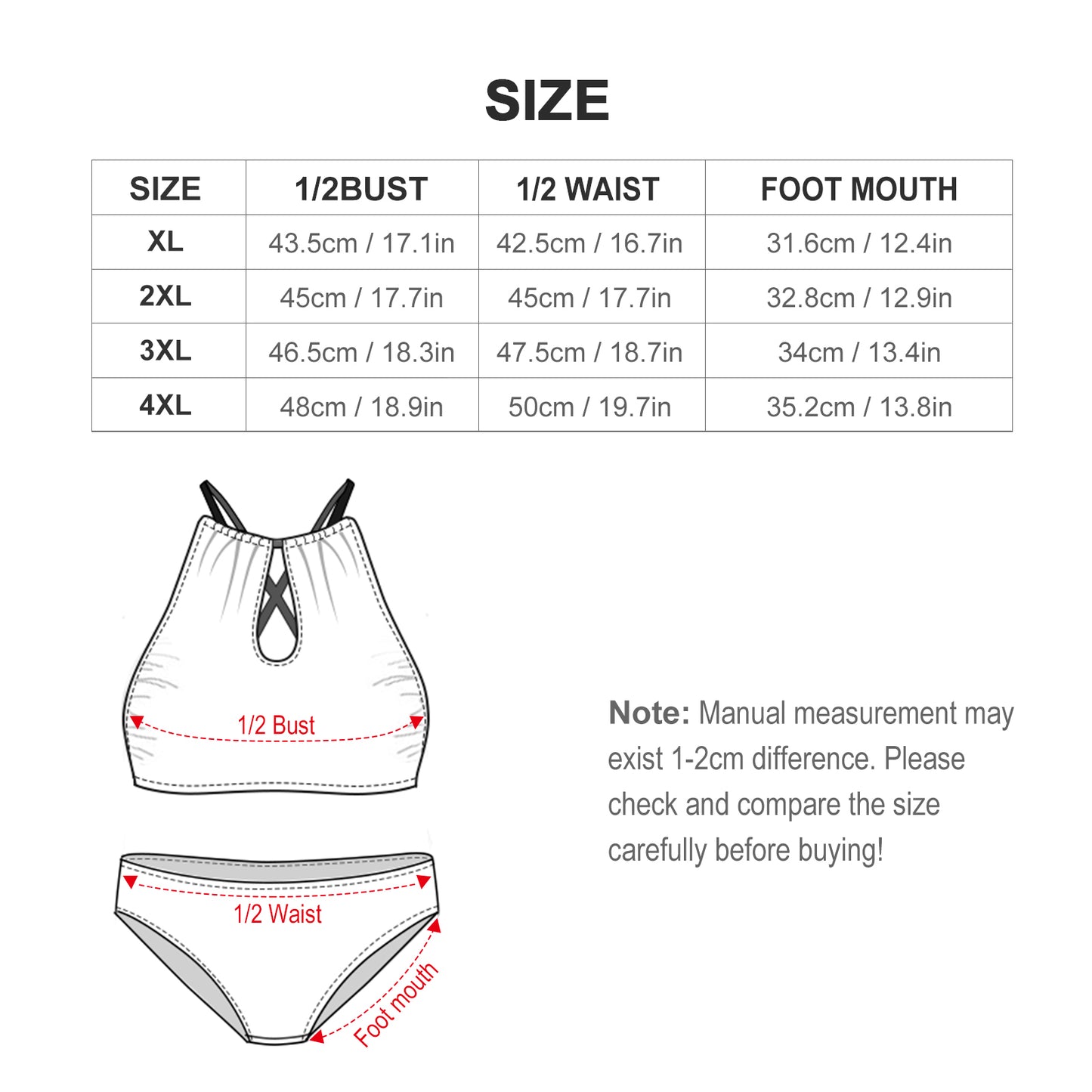 Crow and Skully Two-piece Swimsuit Two-piece Swimsuit-Large (BK2040)