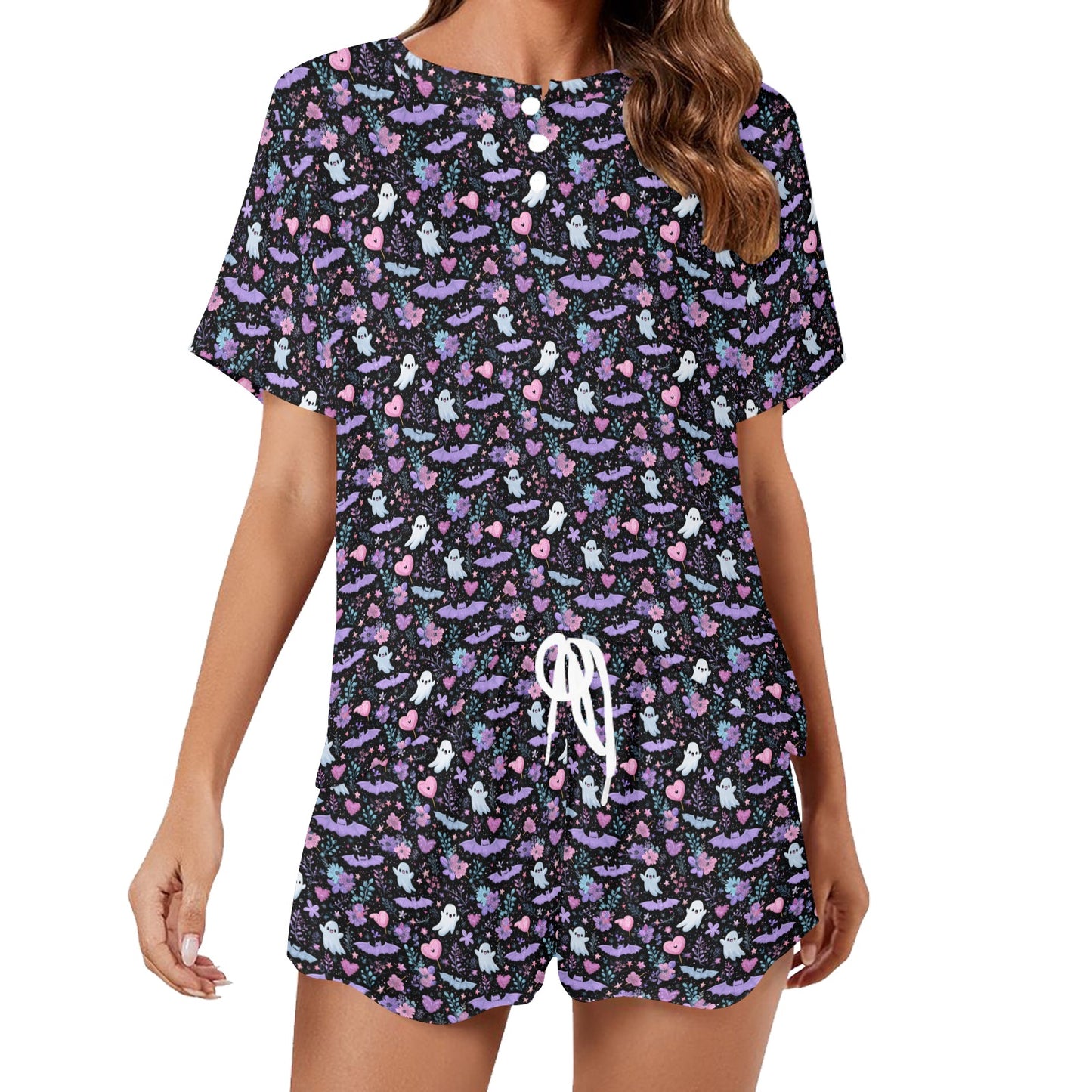Trick or Treat Women's Mid-Length Shorts Pajama Set