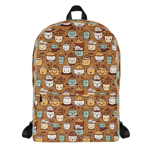 Coffee Lover  Medium Size Backpack, Large Inside Pocket 15" Laptop, Hidden Pocket for Wallet, School Travel