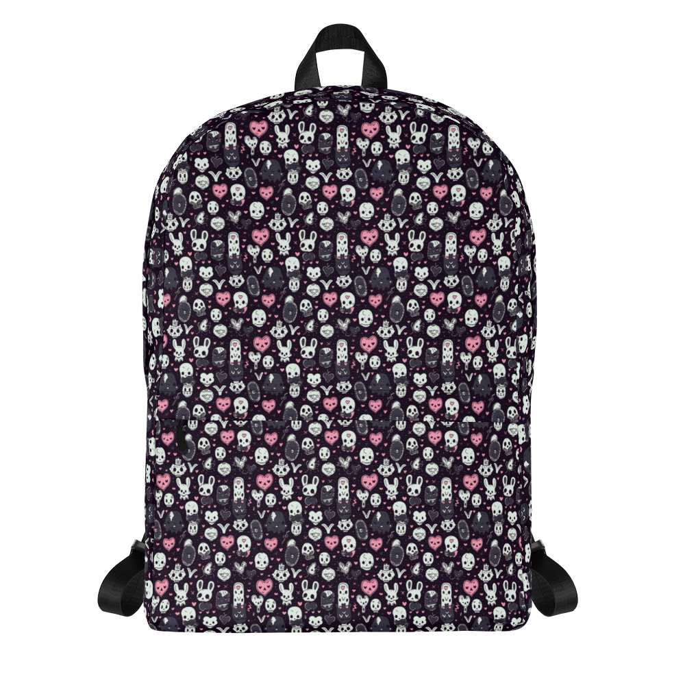 Deadly cute Medium Size Backpack, Large Inside Pocket 15" Laptop, Hidden Pocket for Wallet, School Travel