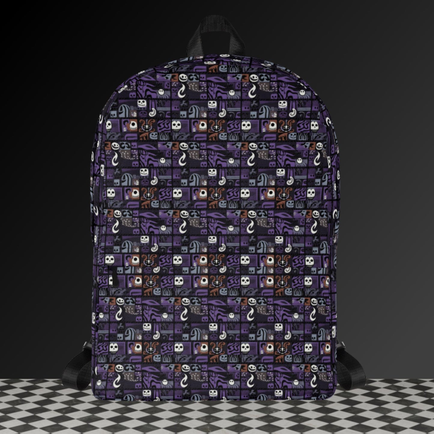 Nightmare Before Christmas Inspired Medium Size Backpack, Large Inside Pocket 15" Laptop, Hidden Pocket for Wallet, School Travel