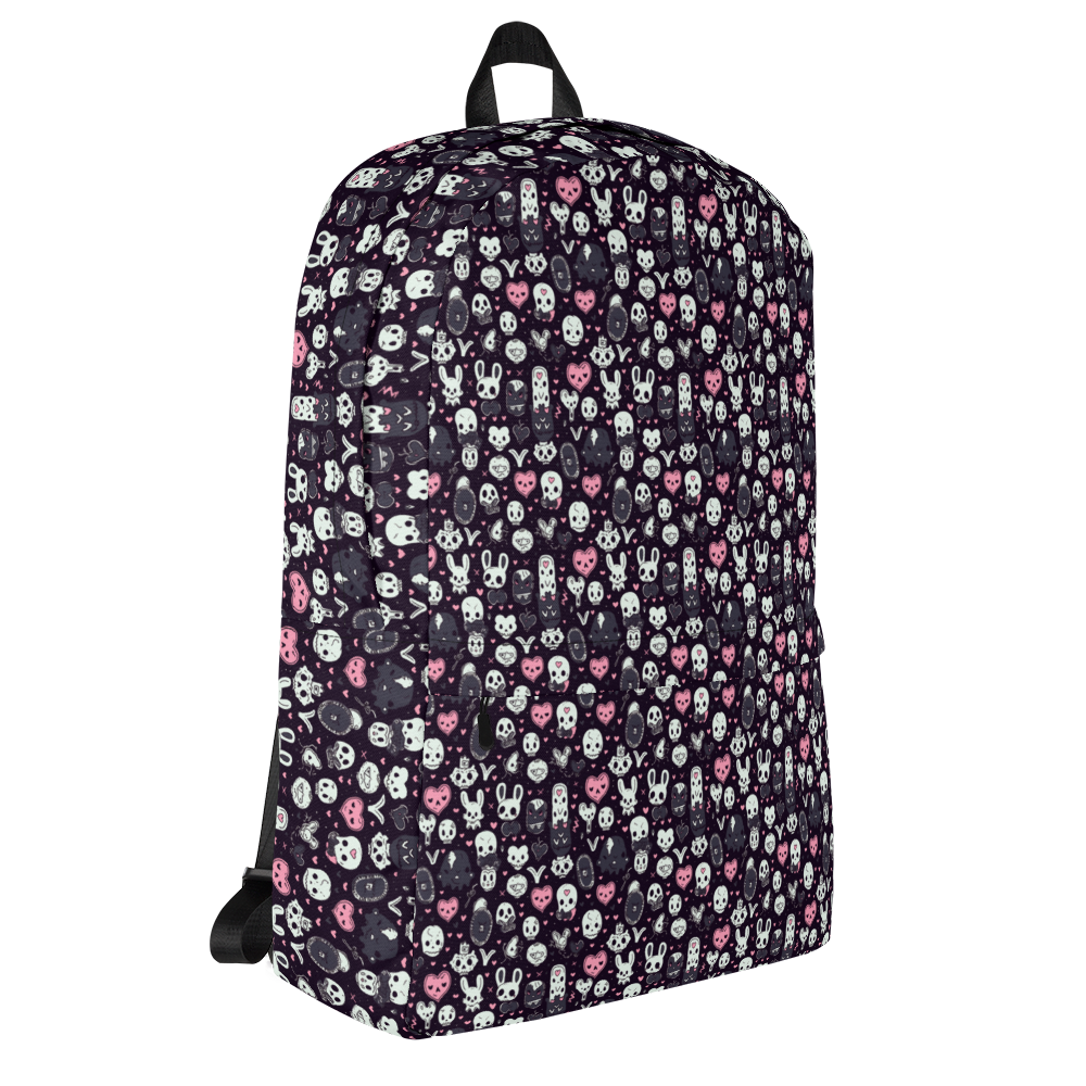 Deadly cute Medium Size Backpack, Large Inside Pocket 15" Laptop, Hidden Pocket for Wallet, School Travel
