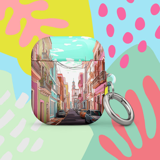 Old San Juan Airpods Case Cover 1st, 2nd, and 3rd generation AirPods, Protective Case Cover with Keychain Men Women