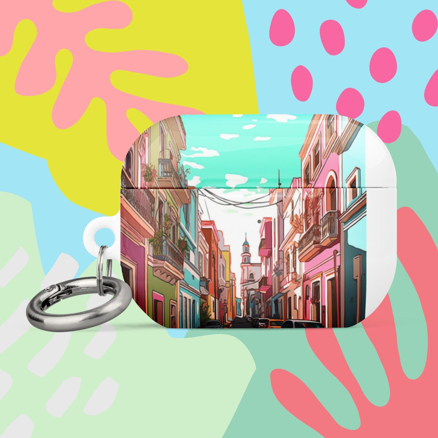 Old San Juan Airpods Case Cover 1st, 2nd, and 3rd generation AirPods, Protective Case Cover with Keychain Men Women