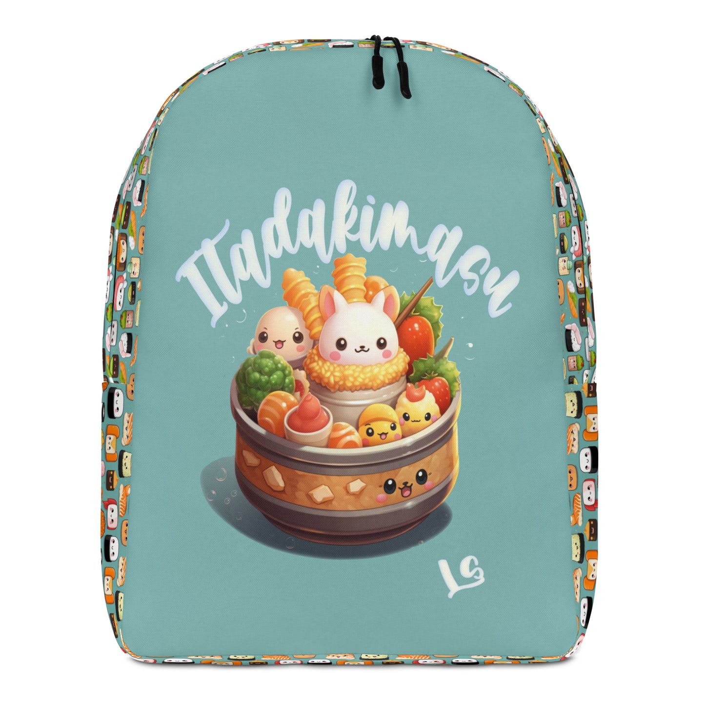 Sushi time Minimalist Backpack, Backpack with 15" inside pocket for Laptop, Hidden Pocket for Wallet, Lightweight well made