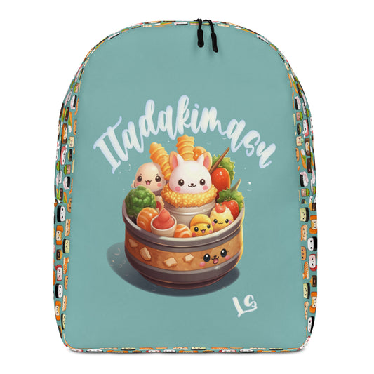 Sushi time Minimalist Backpack, Backpack with 15" inside pocket for Laptop, Hidden Pocket for Wallet, Lightweight well made