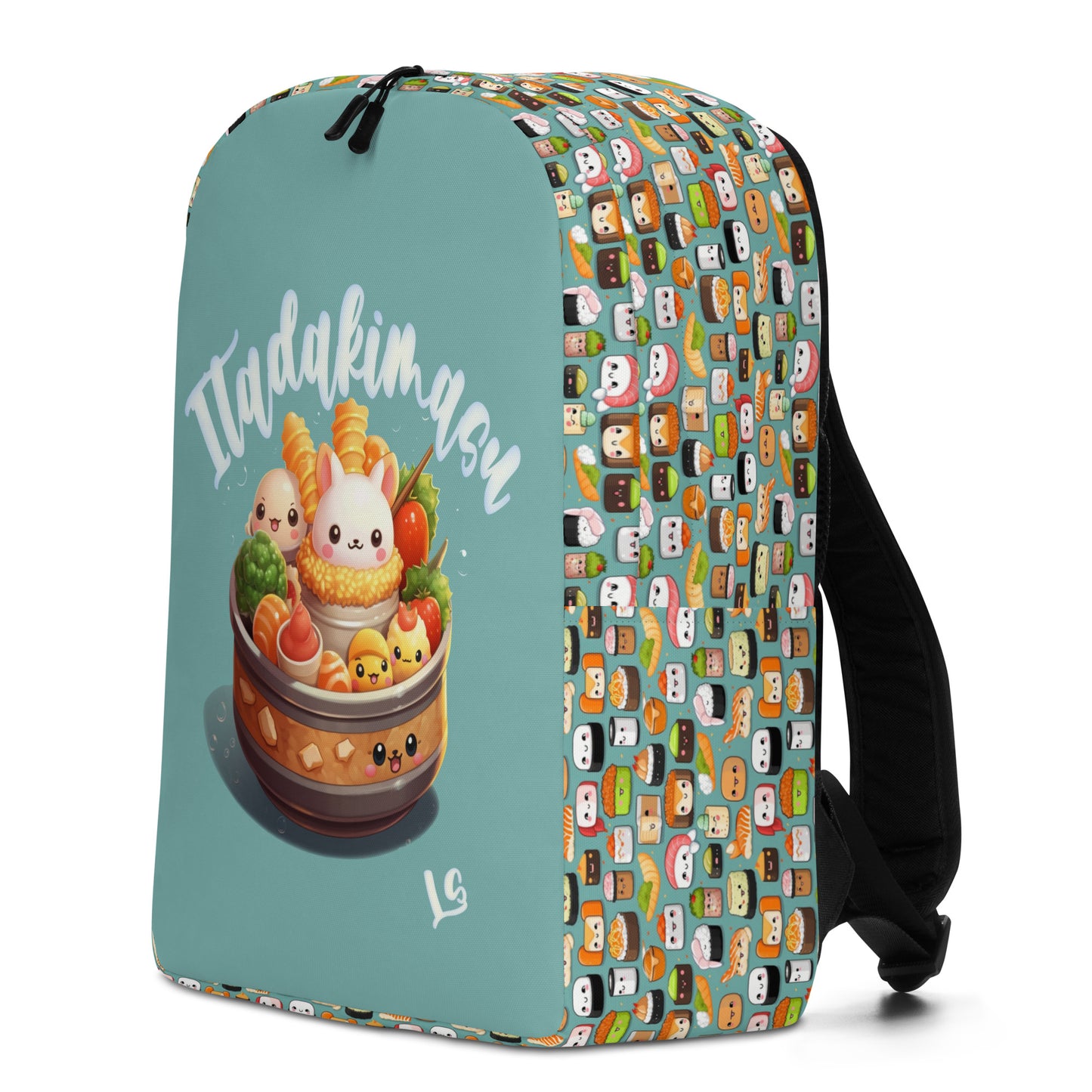 Sushi time Minimalist Backpack, Backpack with 15" inside pocket for Laptop, Hidden Pocket for Wallet, Lightweight well made