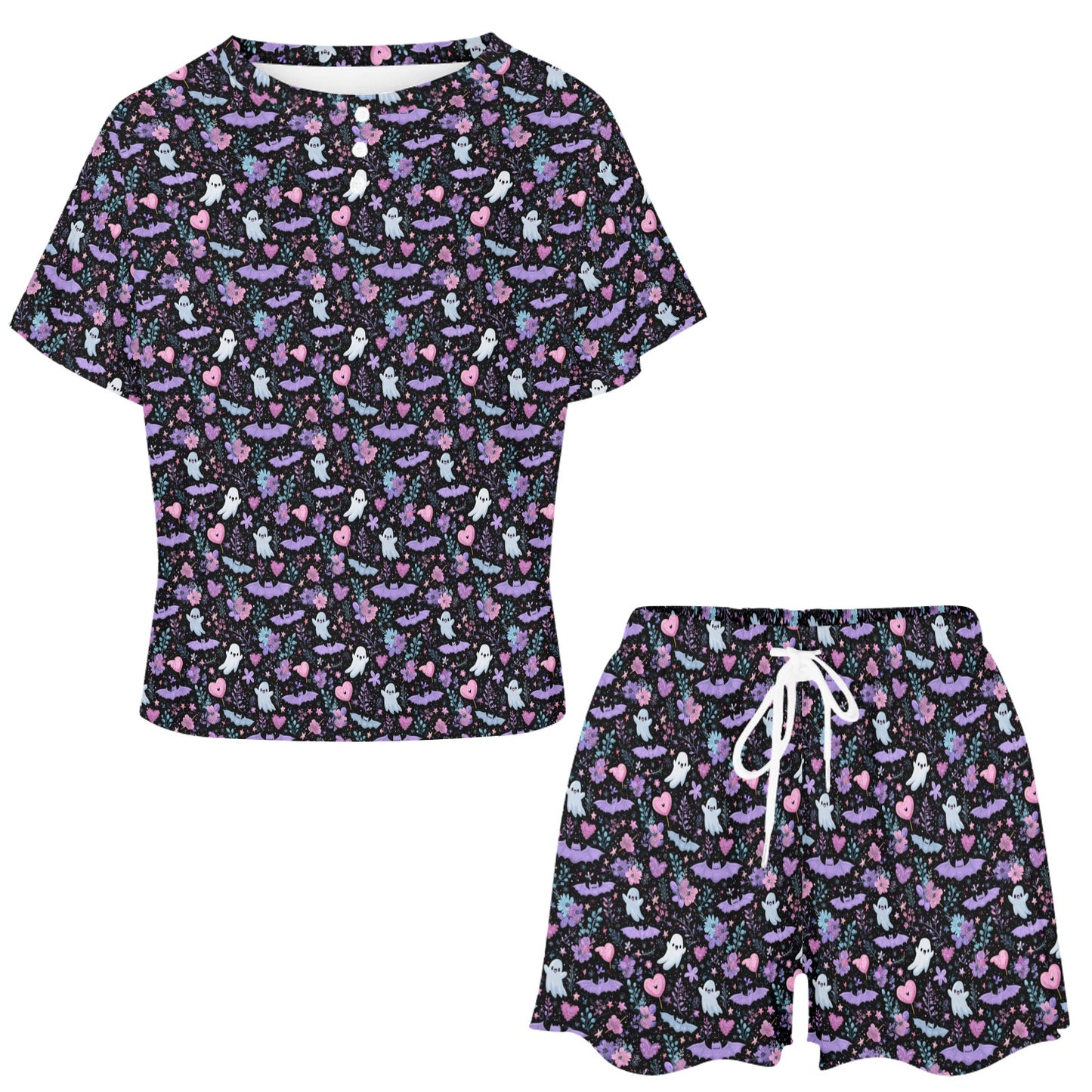 Trick or Treat Women's Mid-Length Shorts Pajama Set