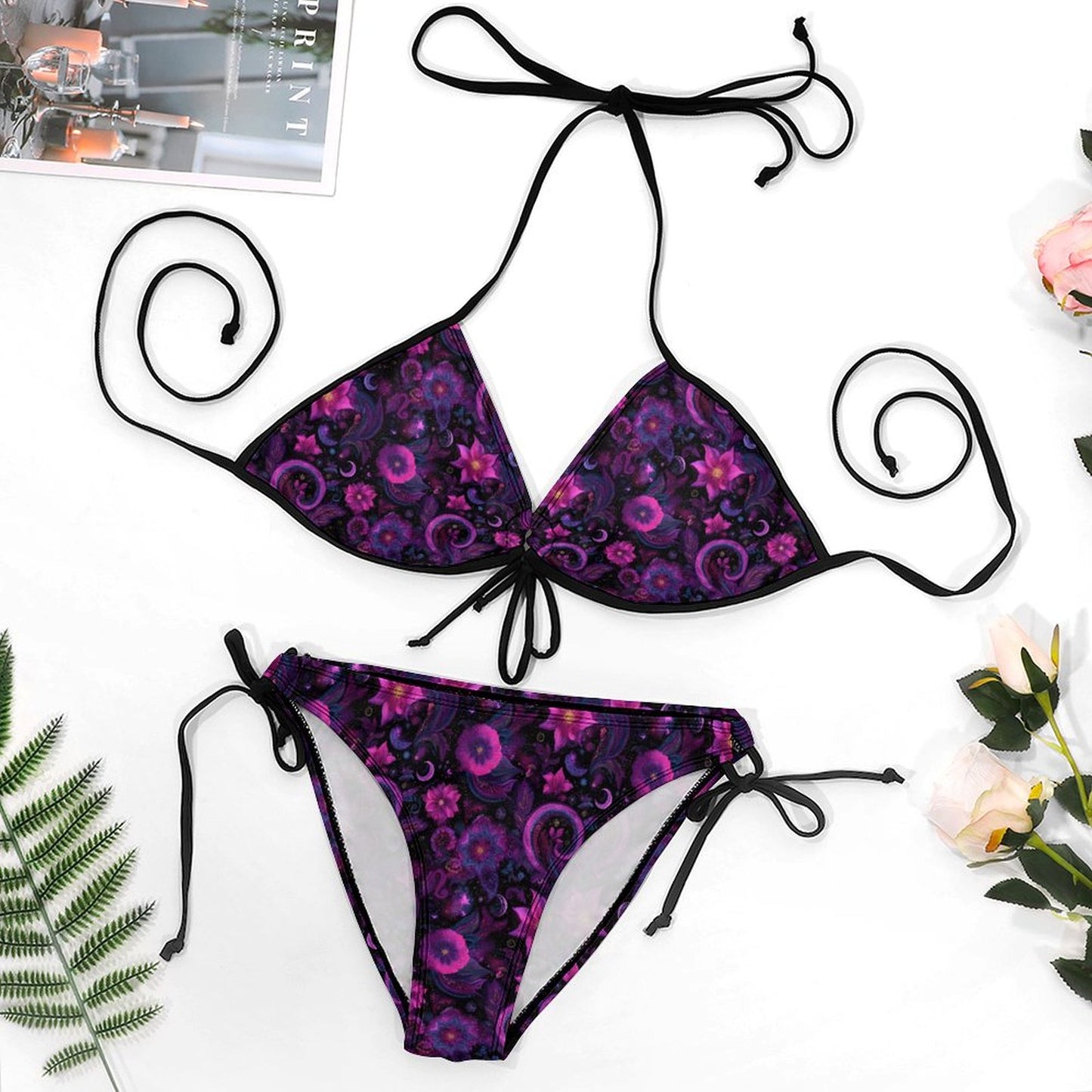 Purple Me Beauty Bikini String Bikini Set-Large for Woman