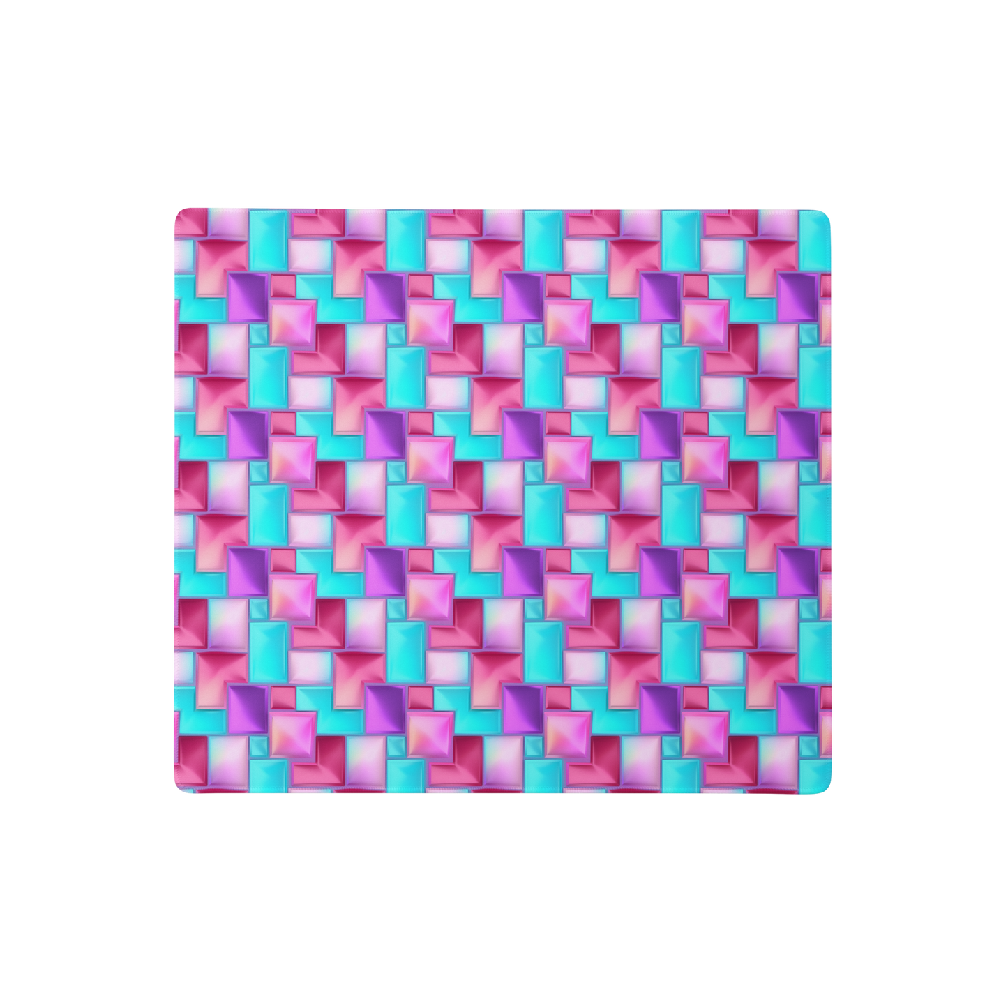 Glowing Tiles Gaming Mouse Pad, Premium-Textured Square Mousepad 18 x 16 Inch, Stitched Edge Anti-Slip Waterproof Rubber Mouse Mat, Pretty Cute Mouse Pad for Office Gaming Laptop