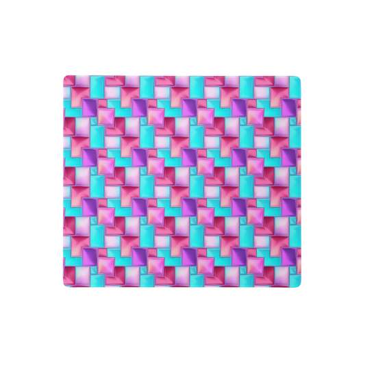 Glowing Tiles Gaming Mouse Pad, Premium-Textured Square Mousepad 18 x 16 Inch, Stitched Edge Anti-Slip Waterproof Rubber Mouse Mat, Pretty Cute Mouse Pad for Office Gaming Laptop