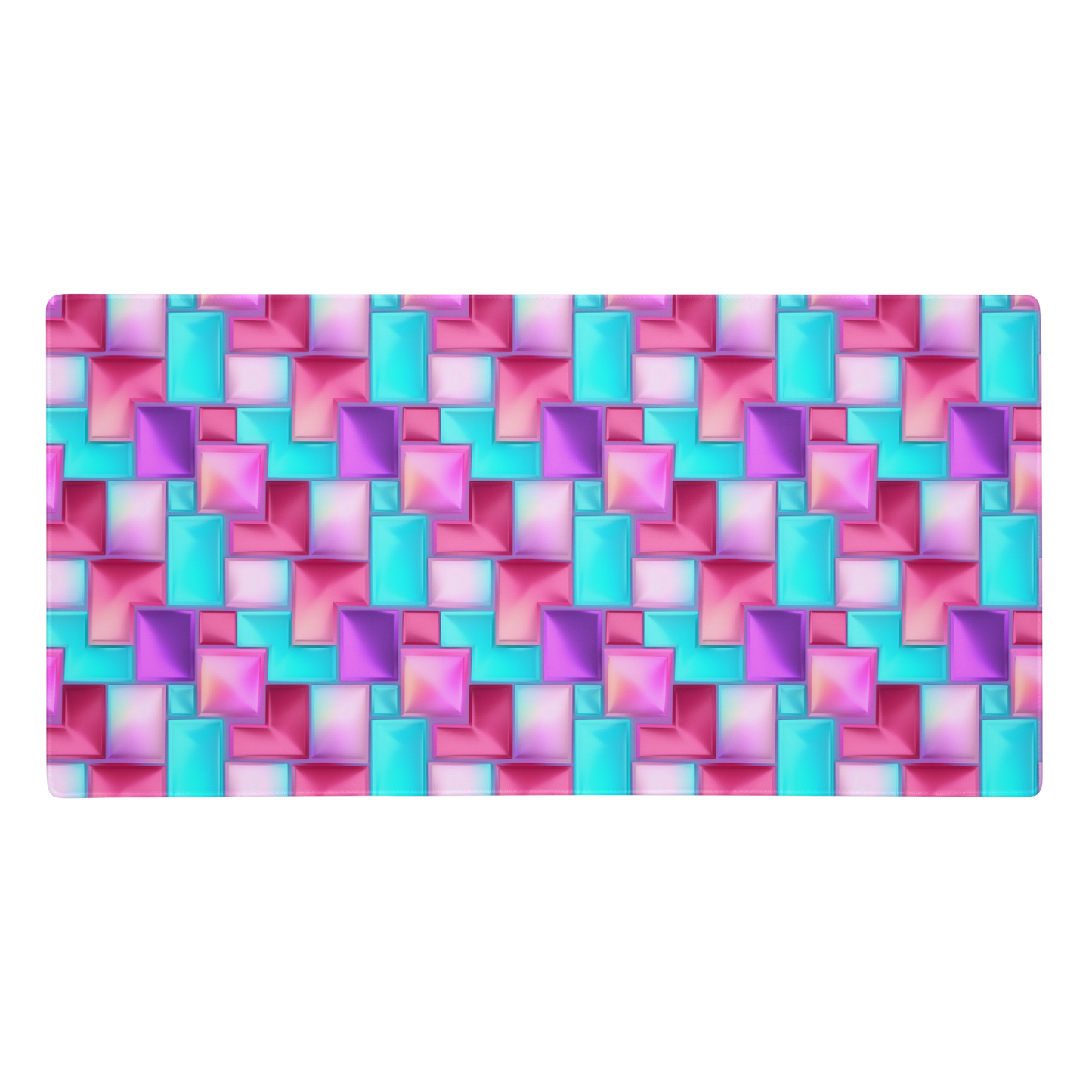 Glowing Tiles Gaming Mouse Pad, Premium-Textured Square Mousepad 18 x 16 Inch, Stitched Edge Anti-Slip Waterproof Rubber Mouse Mat, Pretty Cute Mouse Pad for Office Gaming Laptop