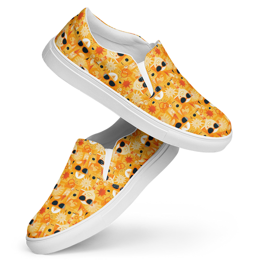Sol Men's Slip-On Canvas Shoes, Classic Slip-on Fashion Sneaker, Walking Shoes,  Walking Comfortable Slip on Sneakers, Non Slip Food Service Lightweight Sneaker