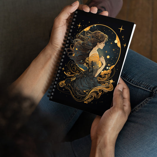 Moon and Stars Goddess Collection Spiral notebook