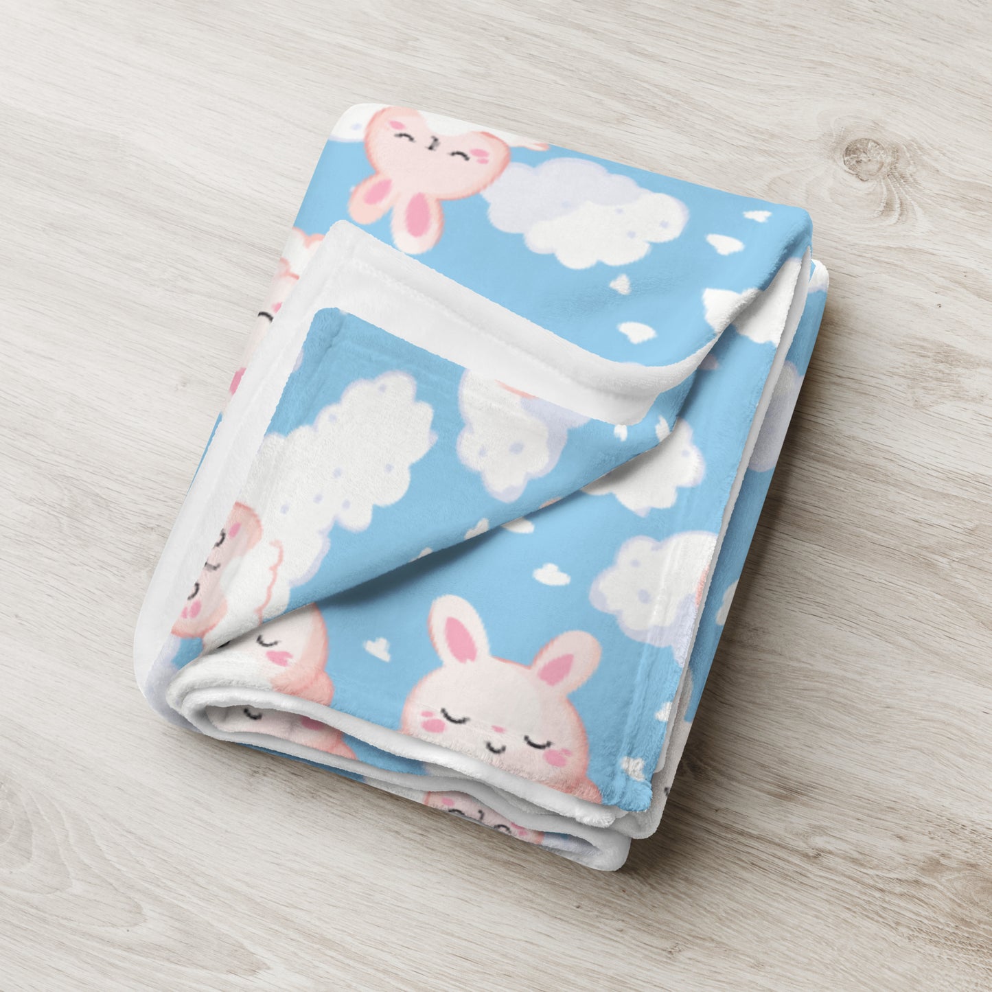 Bum Bum Bunny Throw Blanket, Fleece Blanket Super Soft Cozy Throw Blanket 50" x 60", Lightweight Fuzzy Comfy Textured Flannel Blanket Warm Plush Throw Blankets for Couch, Sofa, Bed
