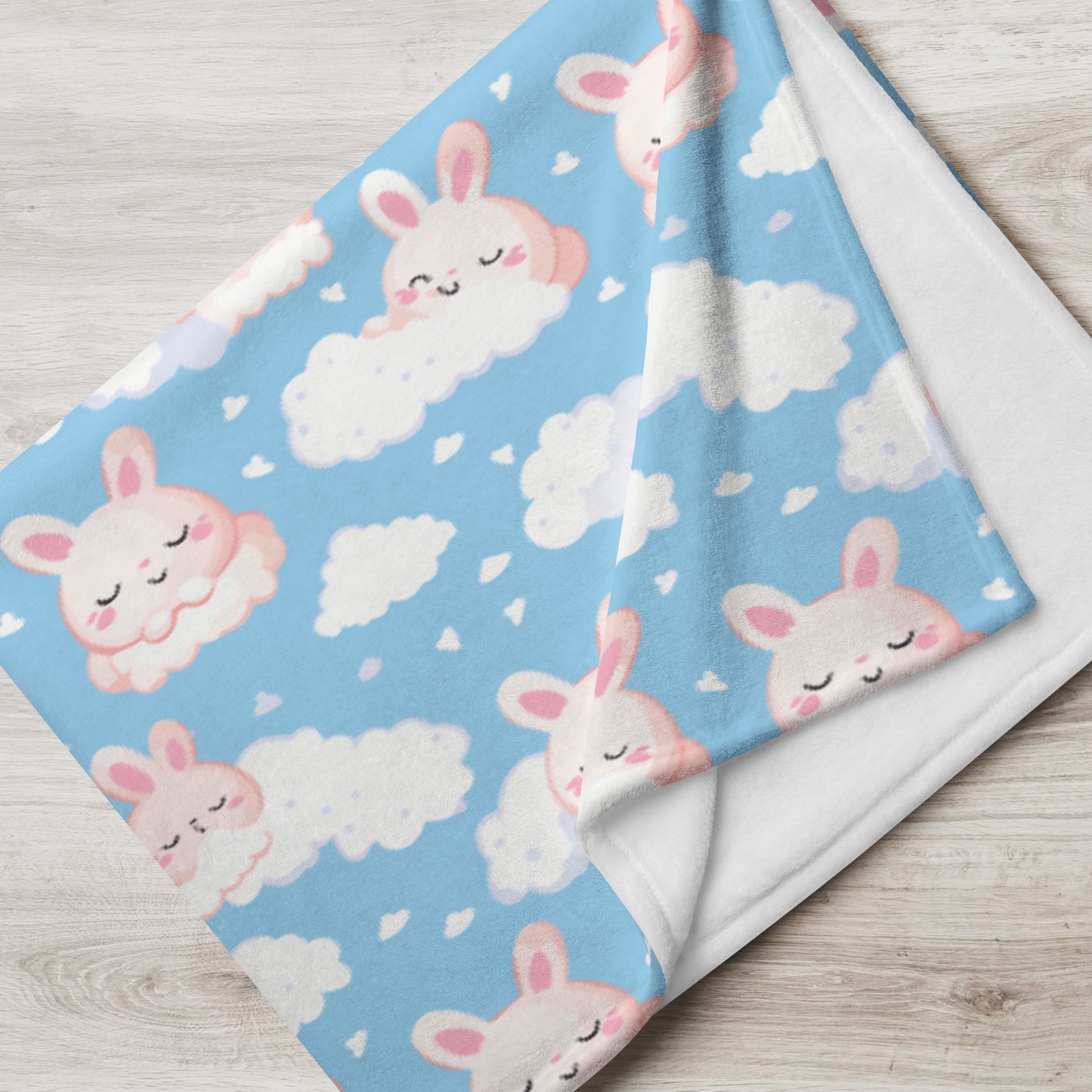 Bum Bum Bunny Throw Blanket, Fleece Blanket Super Soft Cozy Throw Blanket 50" x 60", Lightweight Fuzzy Comfy Textured Flannel Blanket Warm Plush Throw Blankets for Couch, Sofa, Bed