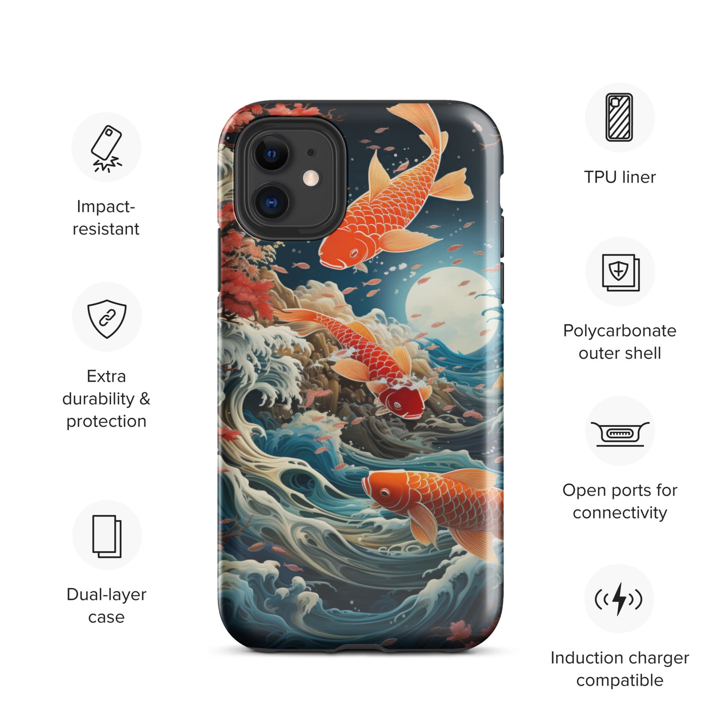 Koi Tough Case, Shockproof Phone Case,Cool Designed Phone Cases, Pocket-friendly