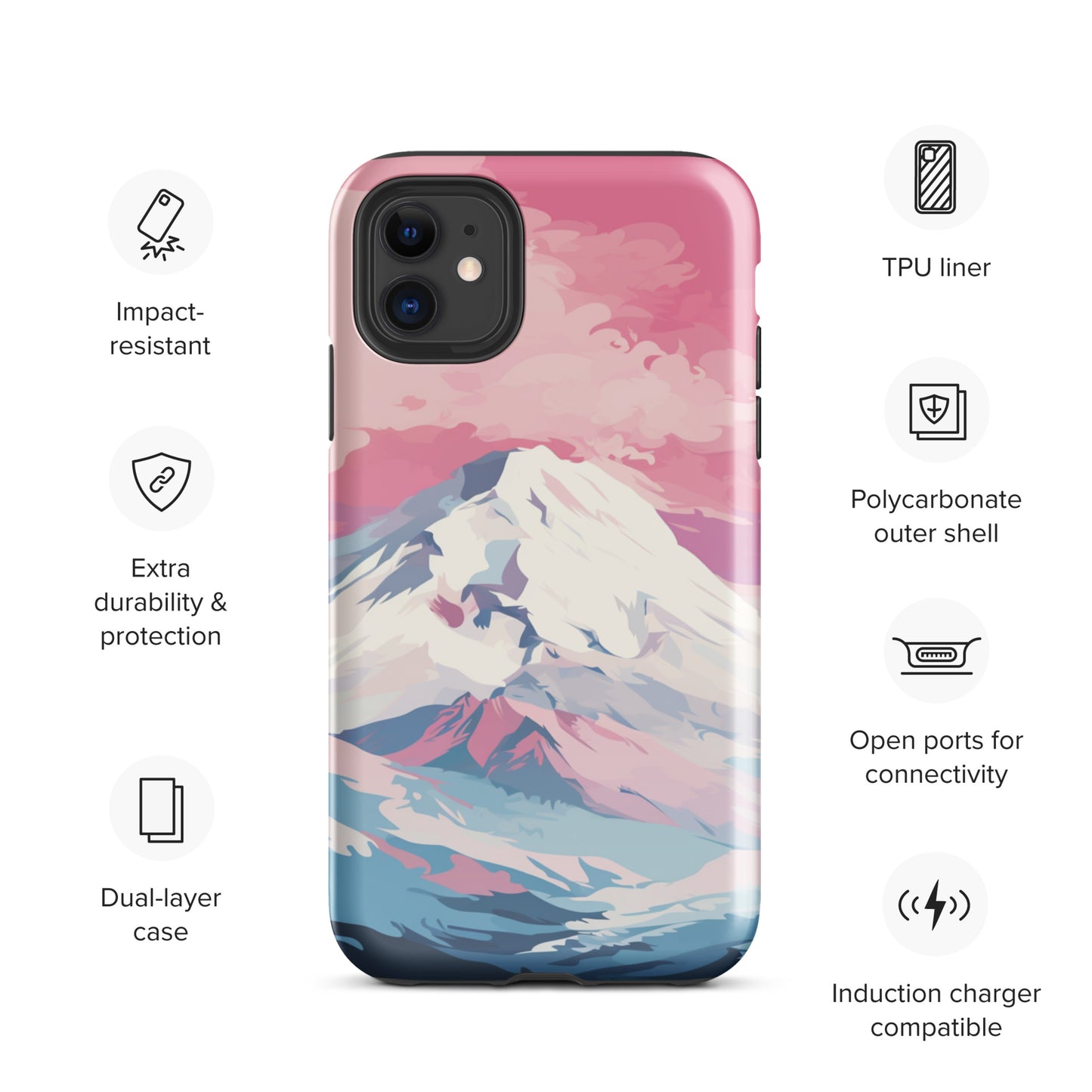 Pastel Mountain Tough Case, Shockproof Phone Case,Cool Designed Phone Cases, Pocket-friendly