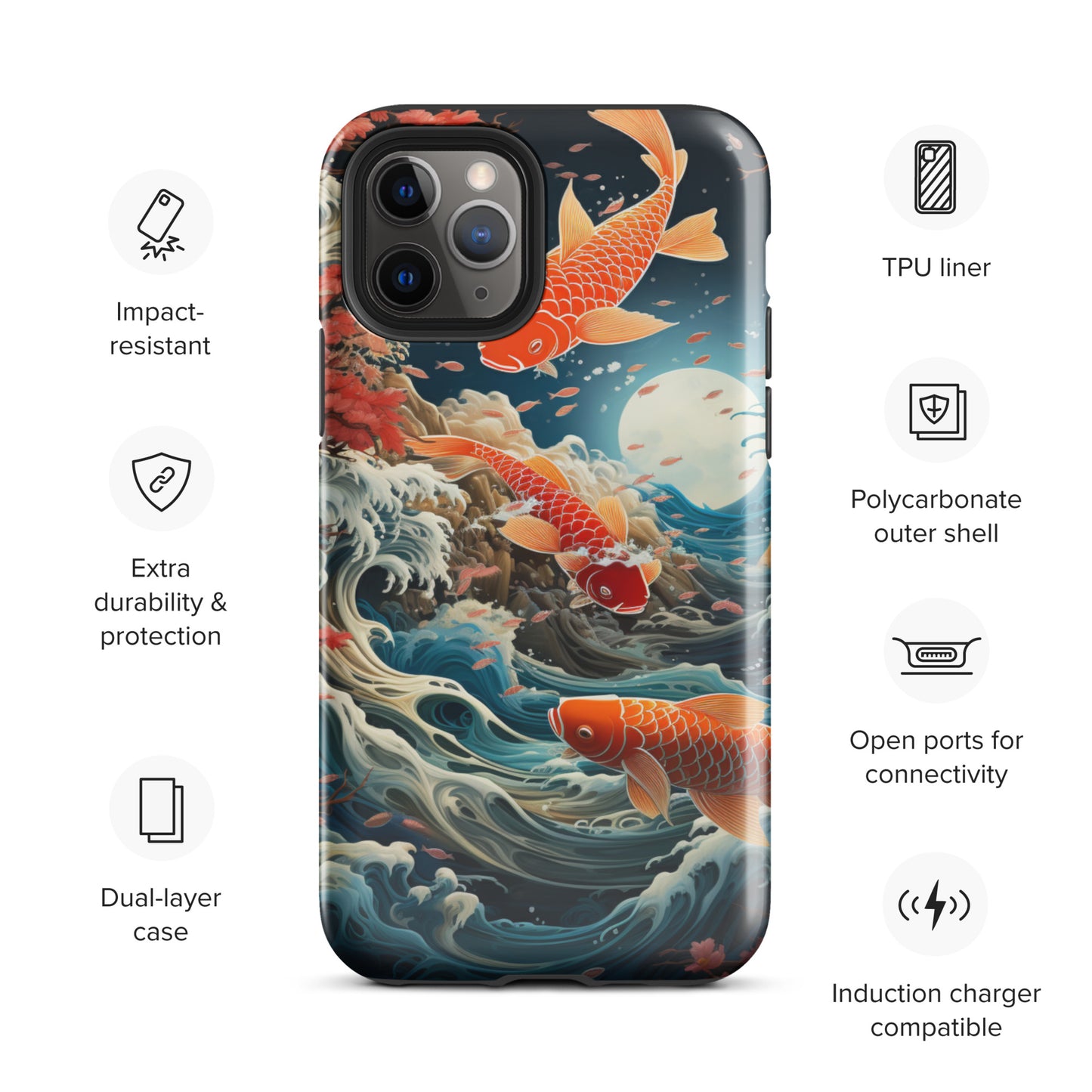 Koi Tough Case, Shockproof Phone Case,Cool Designed Phone Cases, Pocket-friendly
