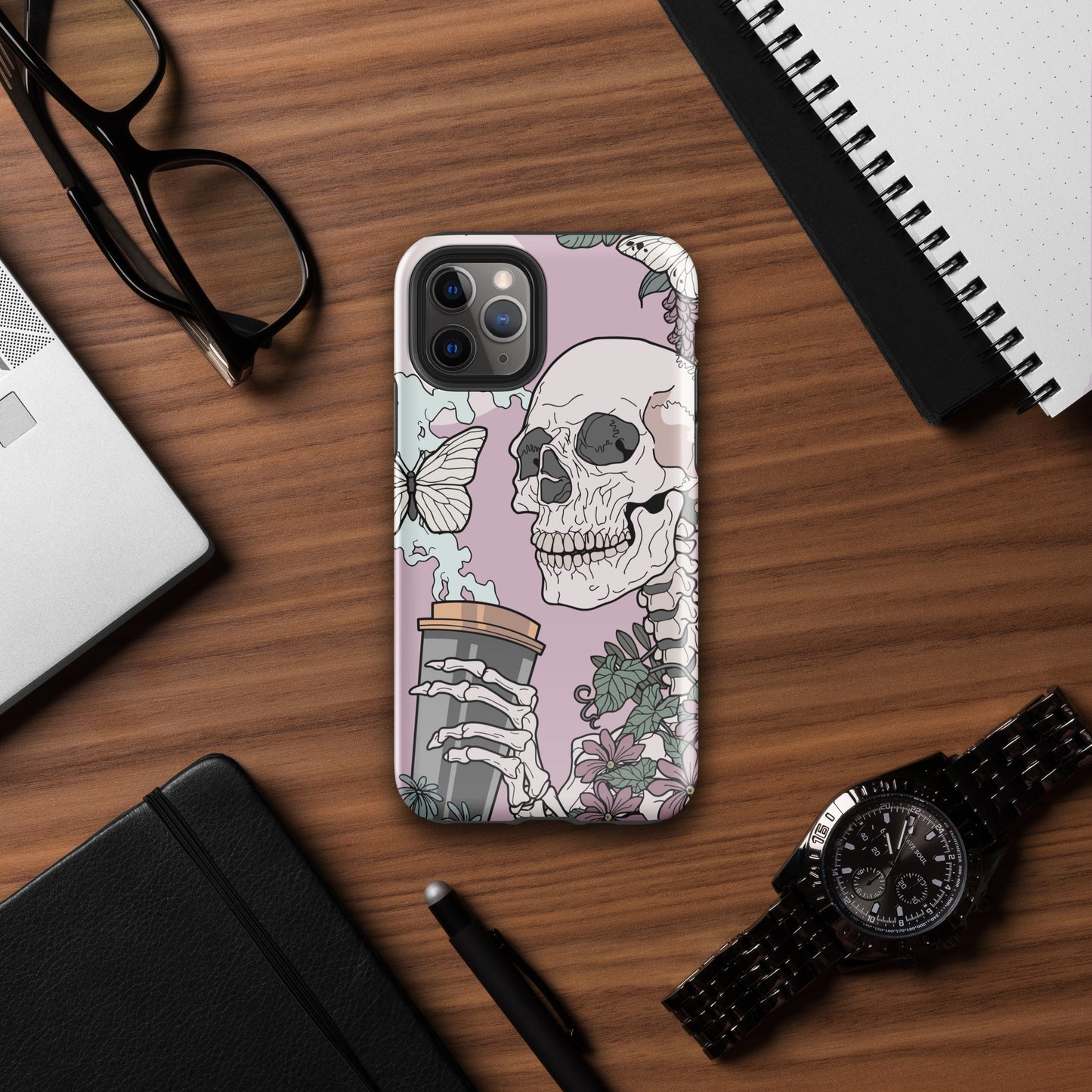 I'm Dead Without My Coffee Tough Case for iPhone®, Shockproof Phone Case, Anime Designed Phone Cases, Pocket-friendly