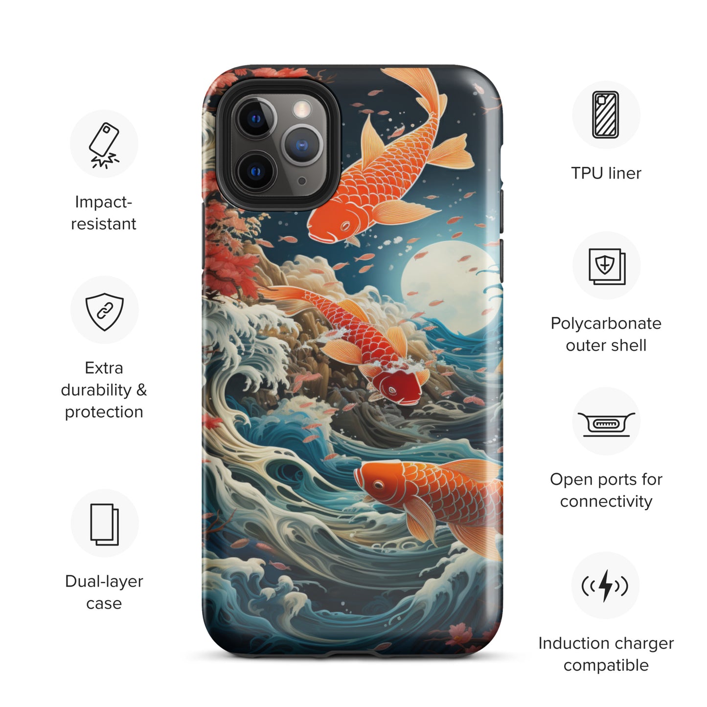 Koi Tough Case, Shockproof Phone Case,Cool Designed Phone Cases, Pocket-friendly