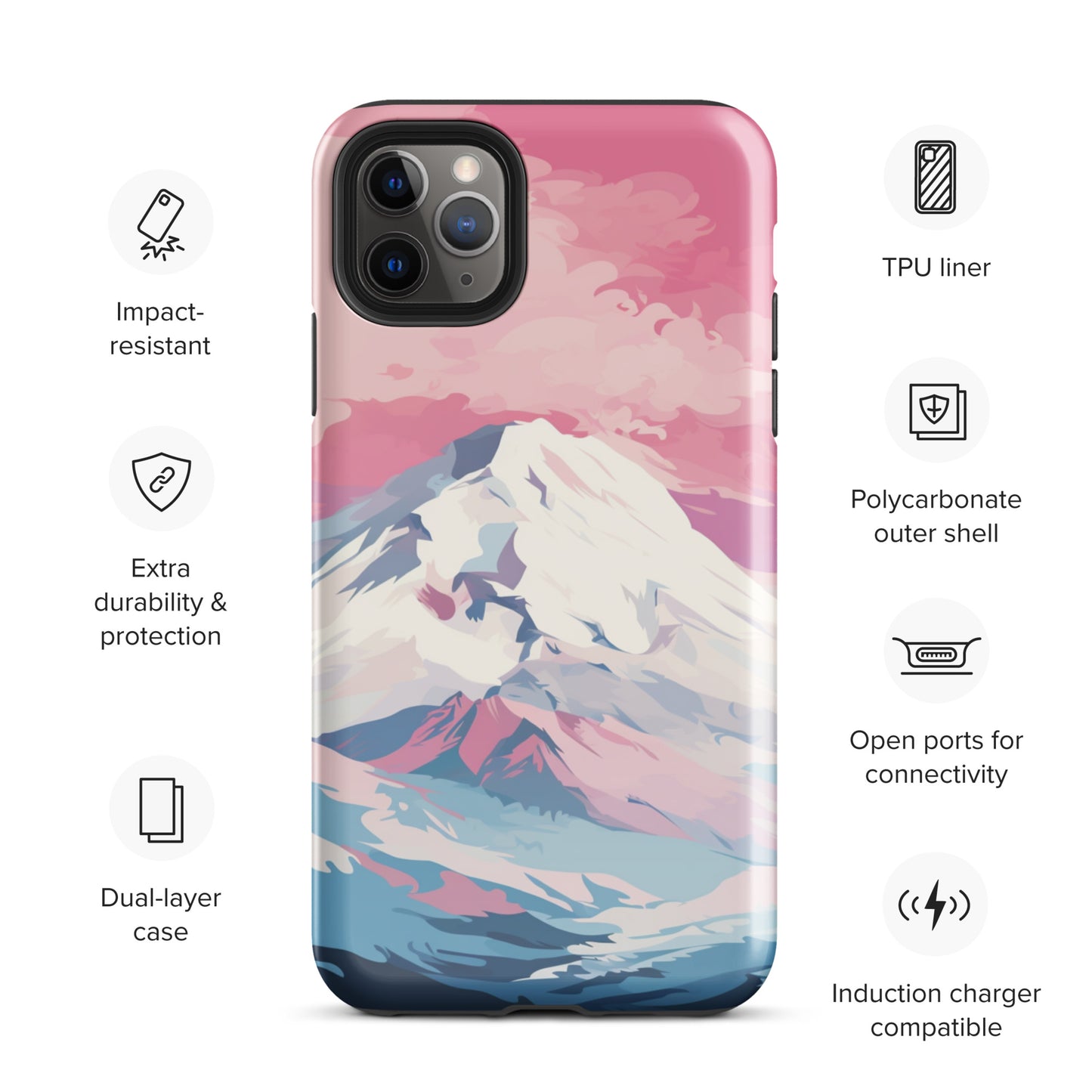 Pastel Mountain Tough Case, Shockproof Phone Case,Cool Designed Phone Cases, Pocket-friendly