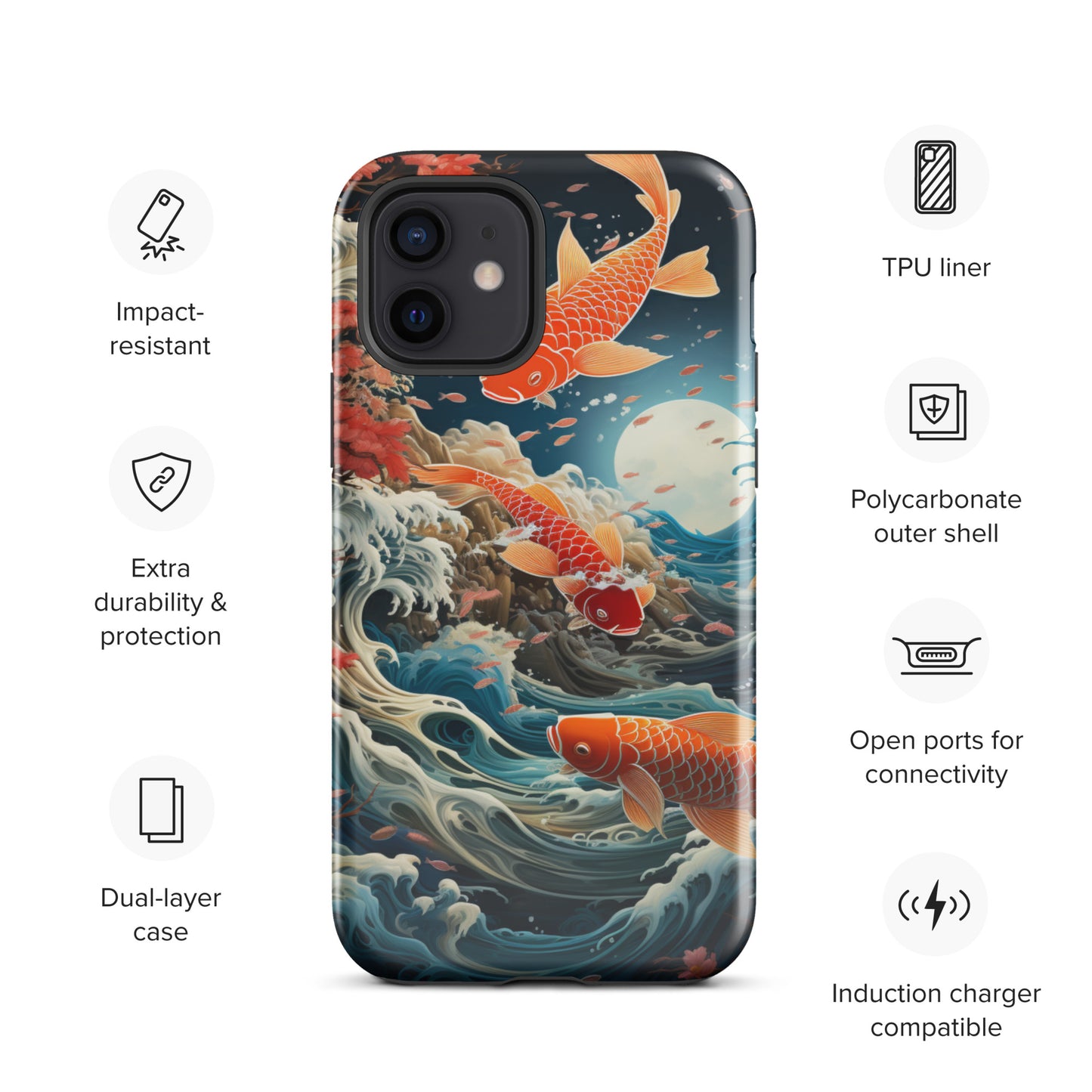 Koi Tough Case, Shockproof Phone Case,Cool Designed Phone Cases, Pocket-friendly
