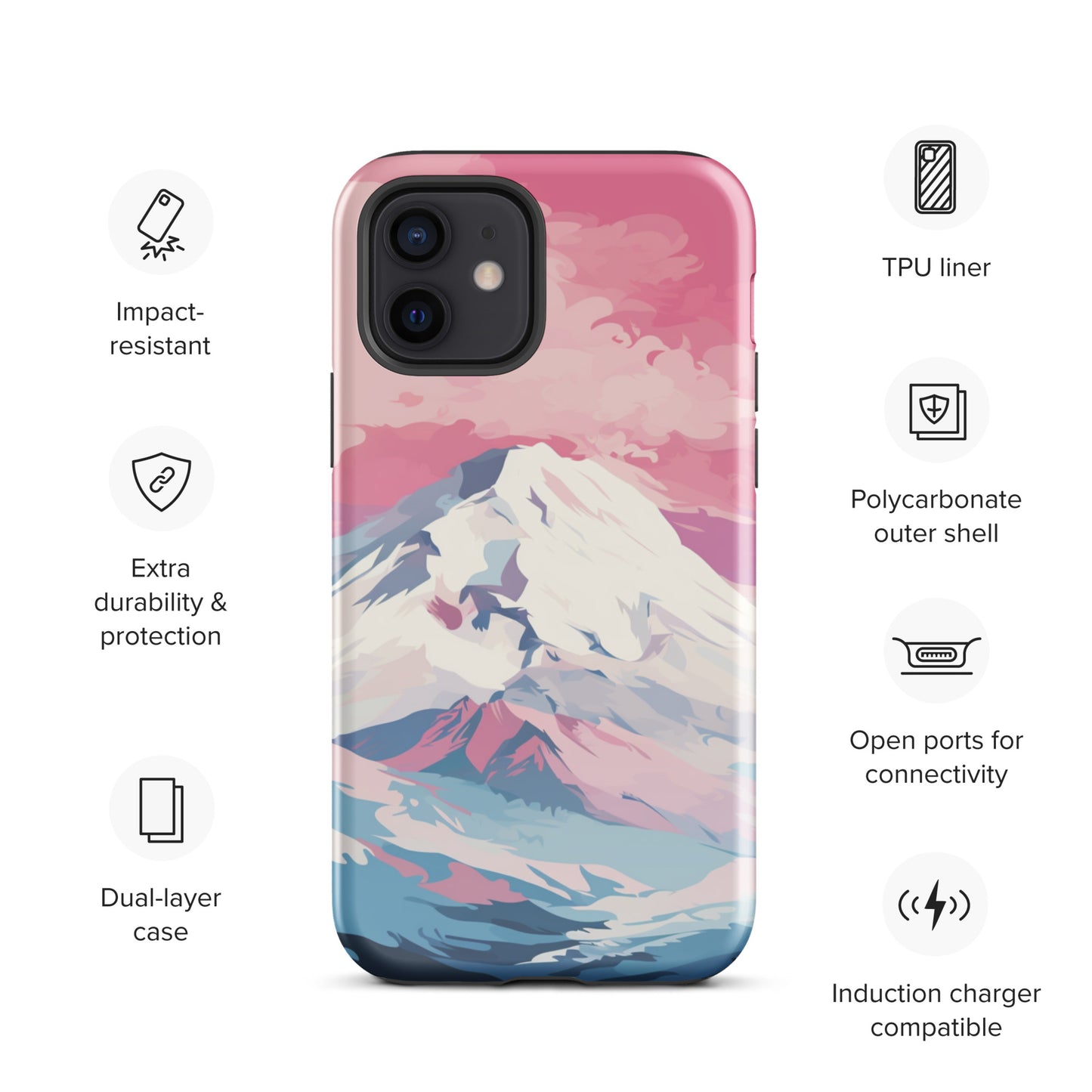 Pastel Mountain Tough Case, Shockproof Phone Case,Cool Designed Phone Cases, Pocket-friendly
