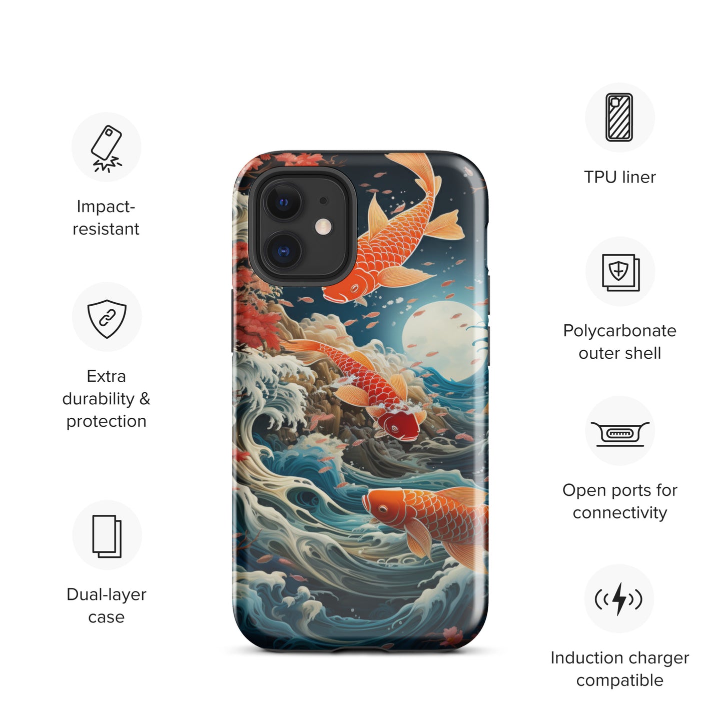 Koi Tough Case, Shockproof Phone Case,Cool Designed Phone Cases, Pocket-friendly