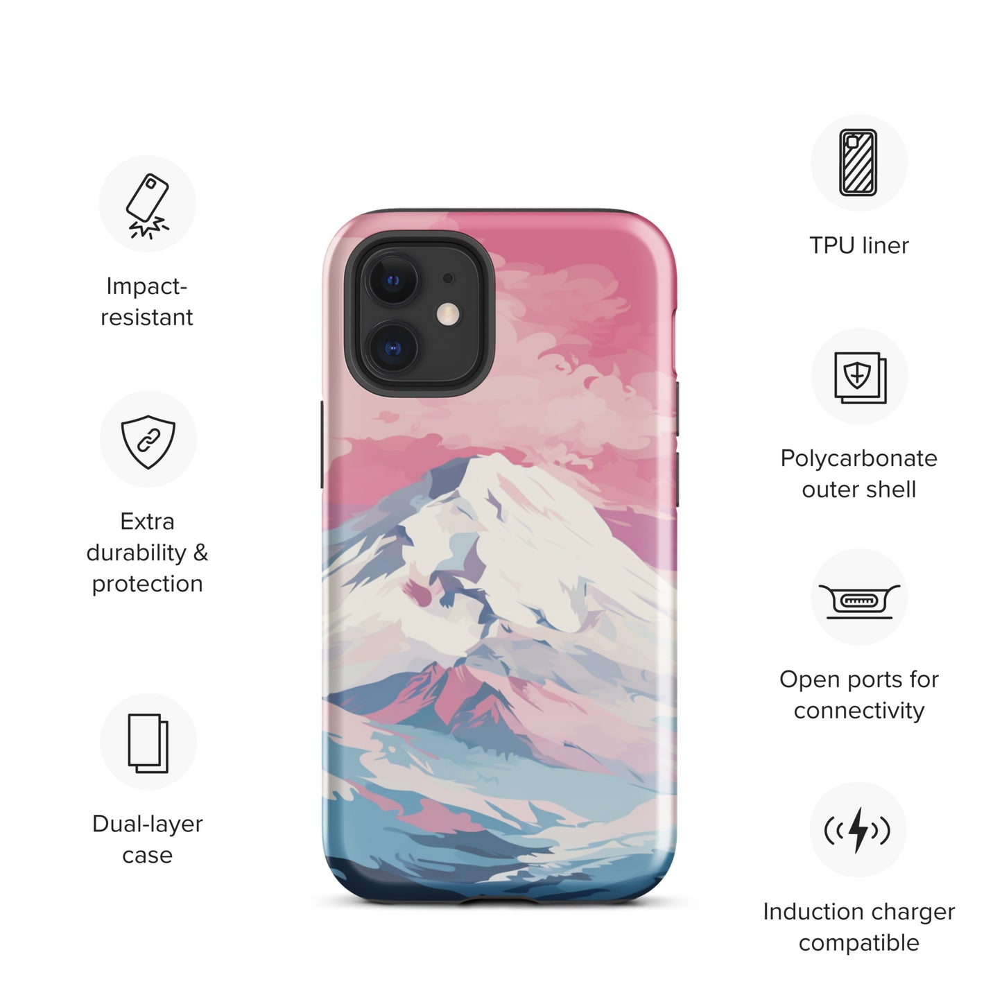 Pastel Mountain Tough Case, Shockproof Phone Case,Cool Designed Phone Cases, Pocket-friendly