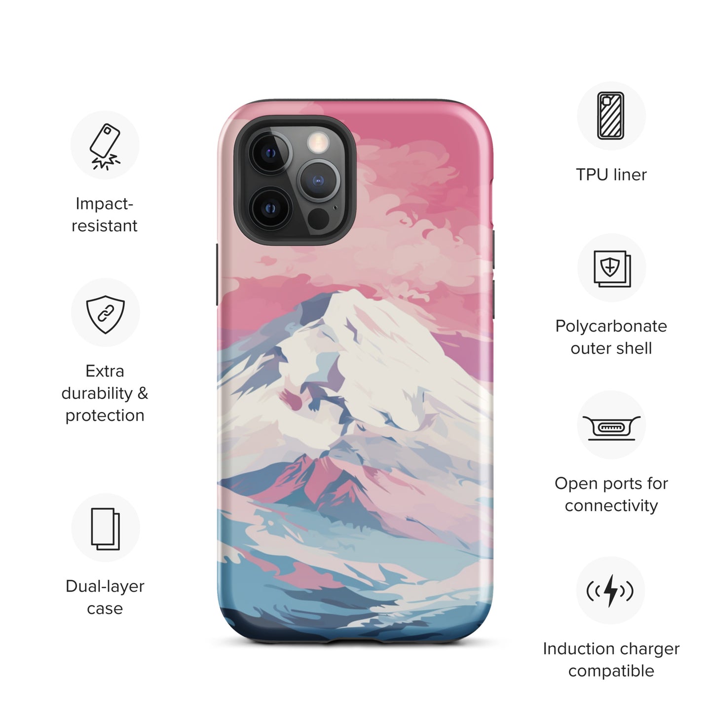 Pastel Mountain Tough Case, Shockproof Phone Case,Cool Designed Phone Cases, Pocket-friendly