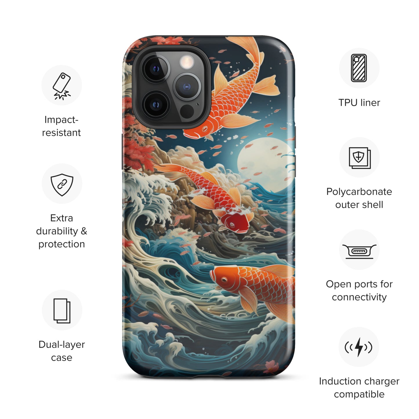 Koi Tough Case, Shockproof Phone Case,Cool Designed Phone Cases, Pocket-friendly