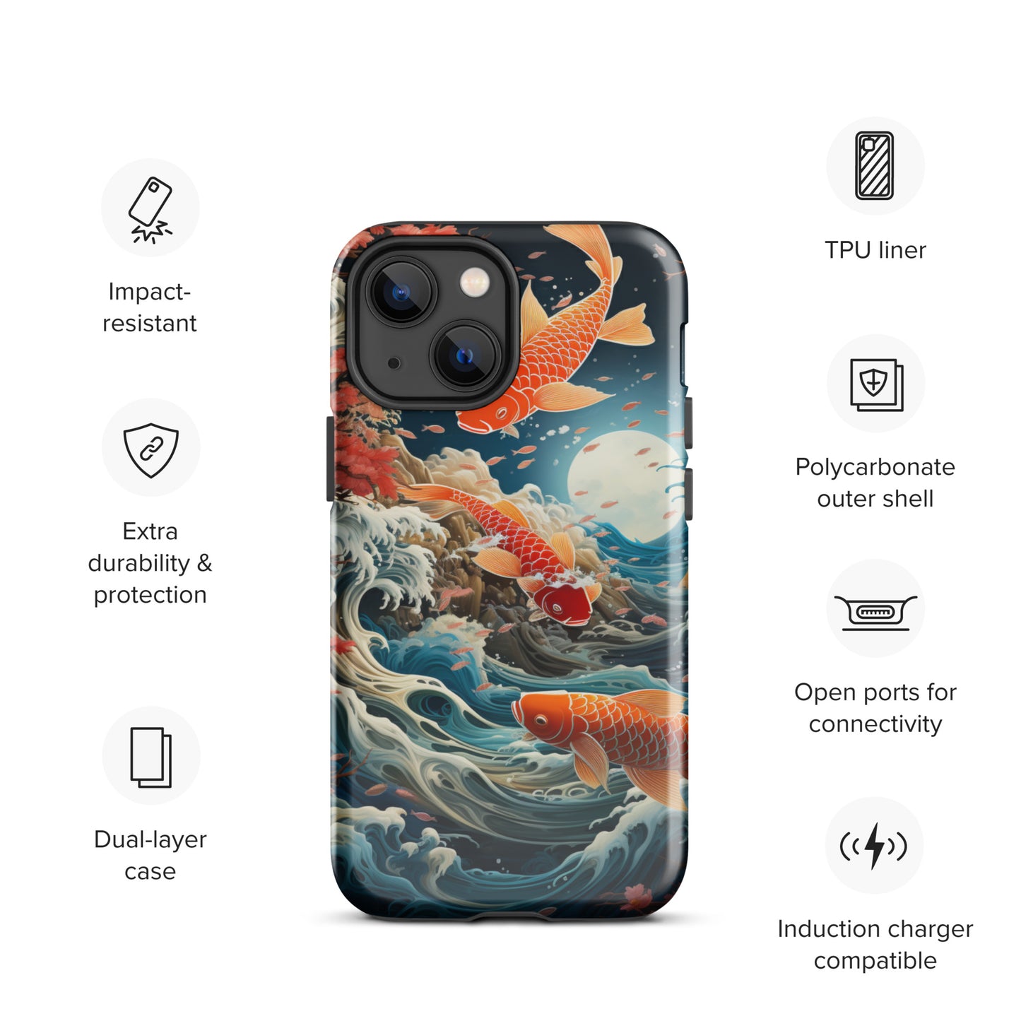 Koi Tough Case, Shockproof Phone Case,Cool Designed Phone Cases, Pocket-friendly