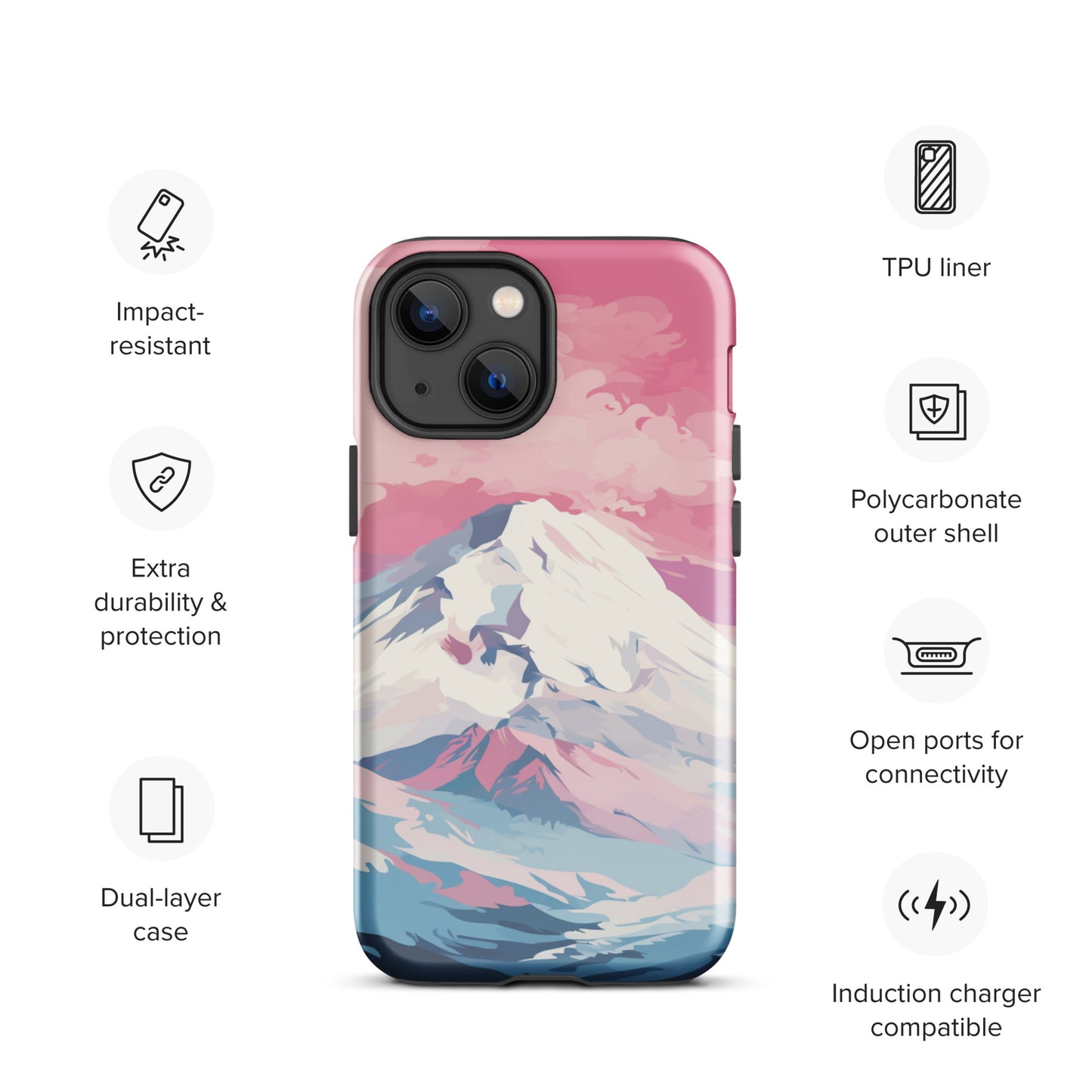 Pastel Mountain Tough Case, Shockproof Phone Case,Cool Designed Phone Cases, Pocket-friendly