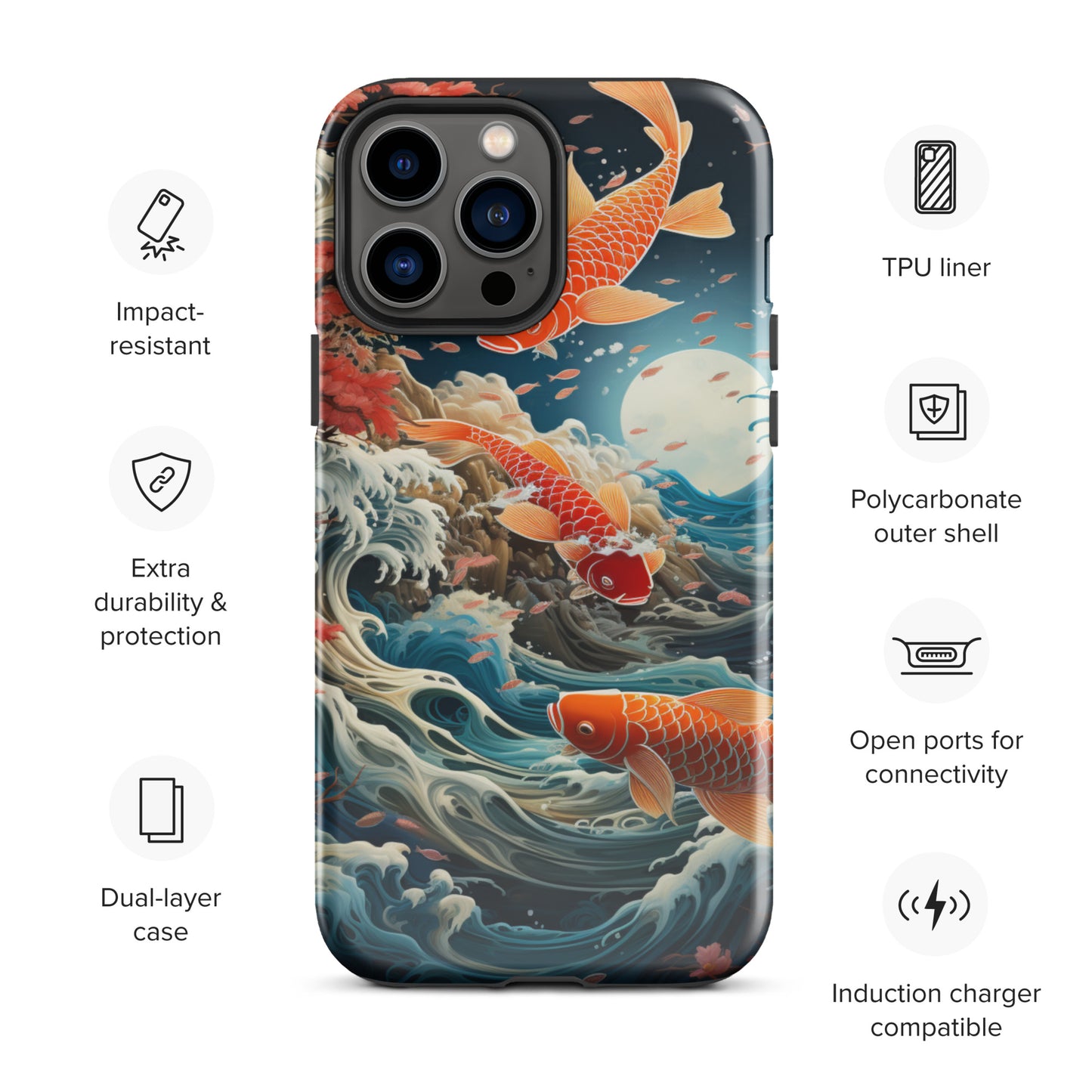 Koi Tough Case, Shockproof Phone Case,Cool Designed Phone Cases, Pocket-friendly