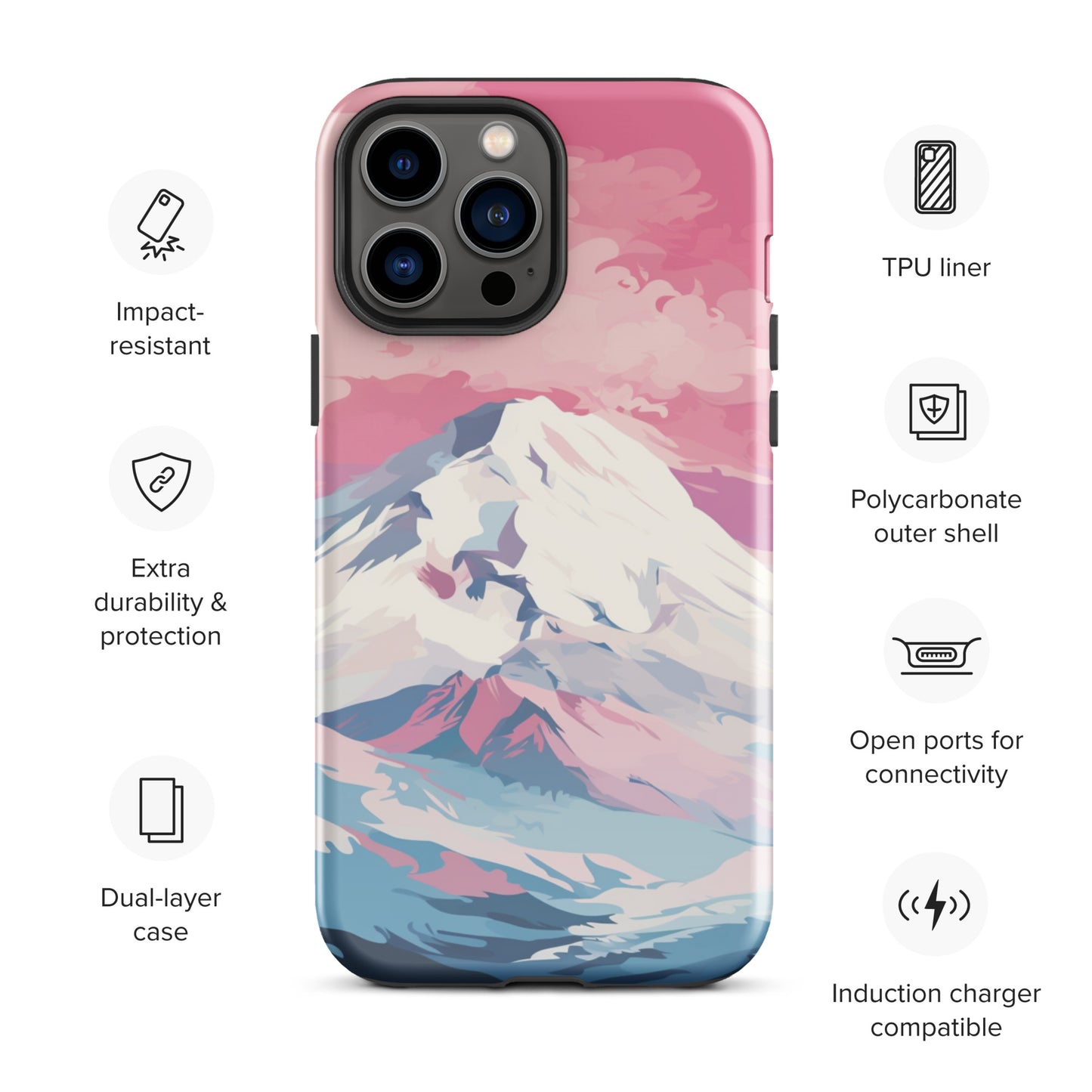 Pastel Mountain Tough Case, Shockproof Phone Case,Cool Designed Phone Cases, Pocket-friendly