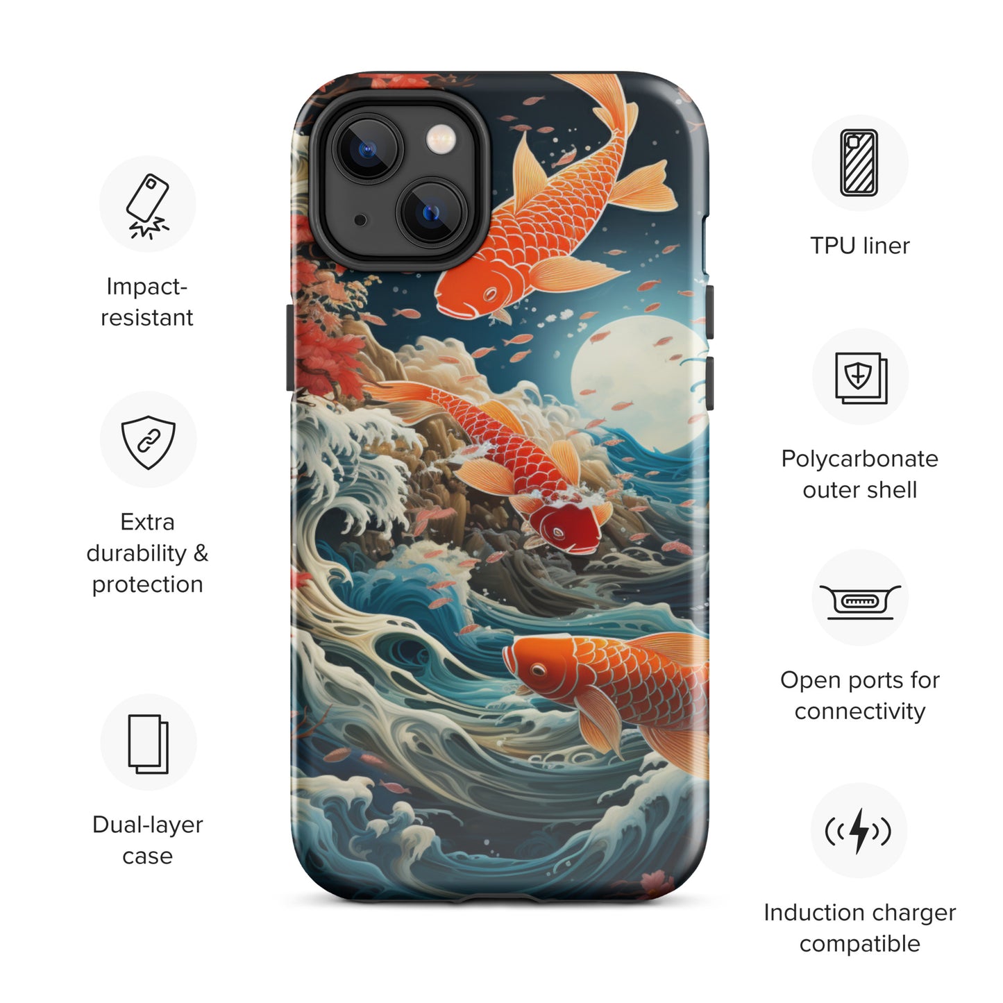 Koi Tough Case, Shockproof Phone Case,Cool Designed Phone Cases, Pocket-friendly