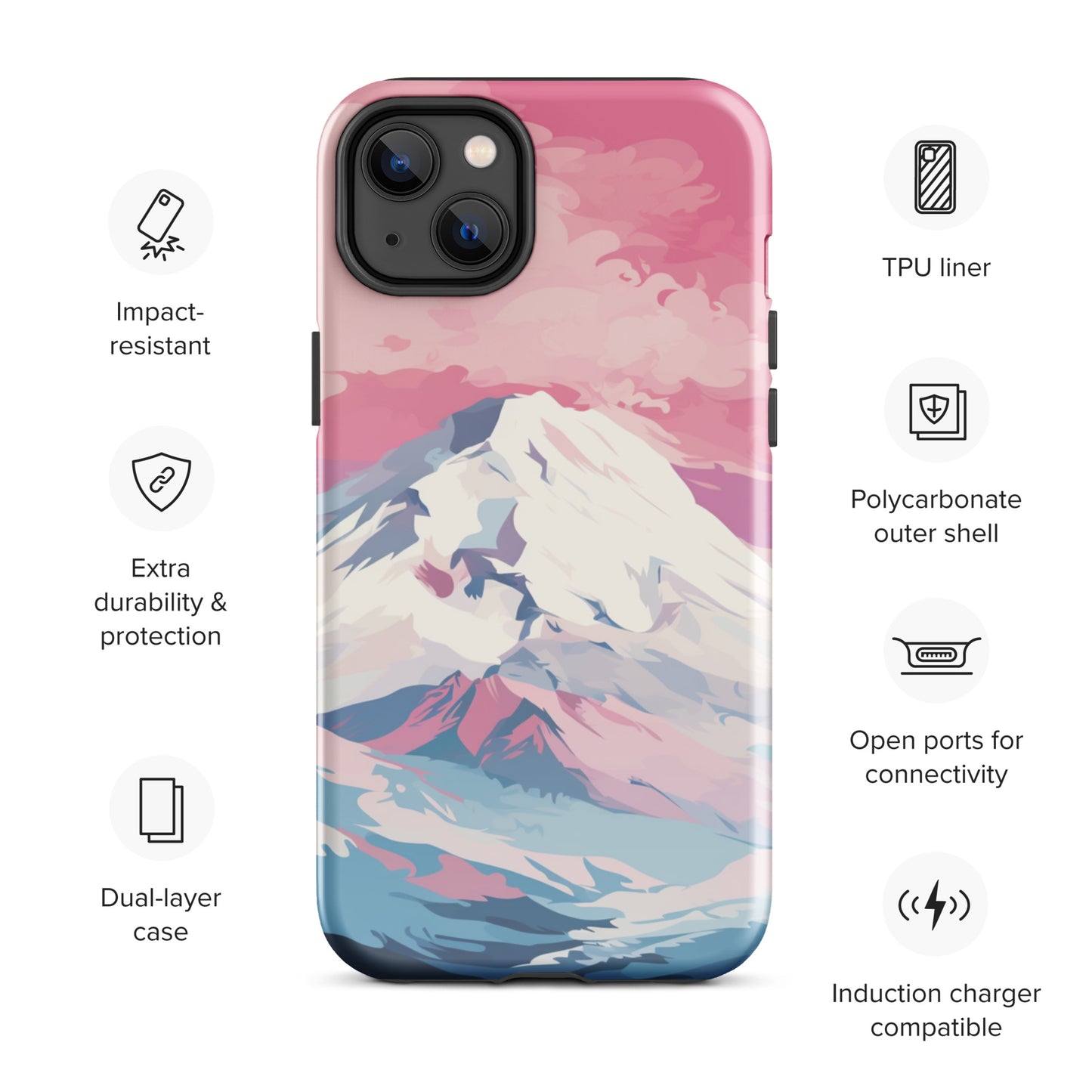 Pastel Mountain Tough Case, Shockproof Phone Case,Cool Designed Phone Cases, Pocket-friendly
