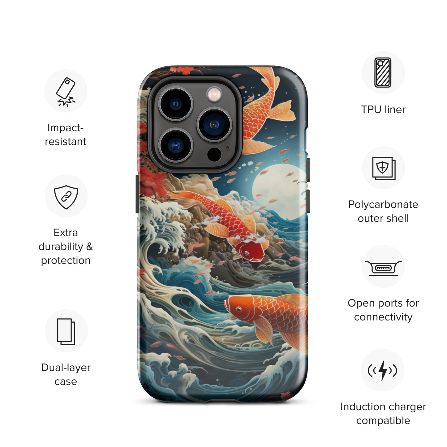 Koi Tough Case, Shockproof Phone Case,Cool Designed Phone Cases, Pocket-friendly