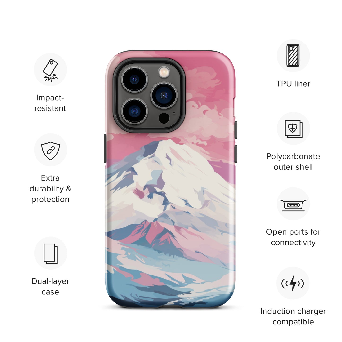 Pastel Mountain Tough Case, Shockproof Phone Case,Cool Designed Phone Cases, Pocket-friendly