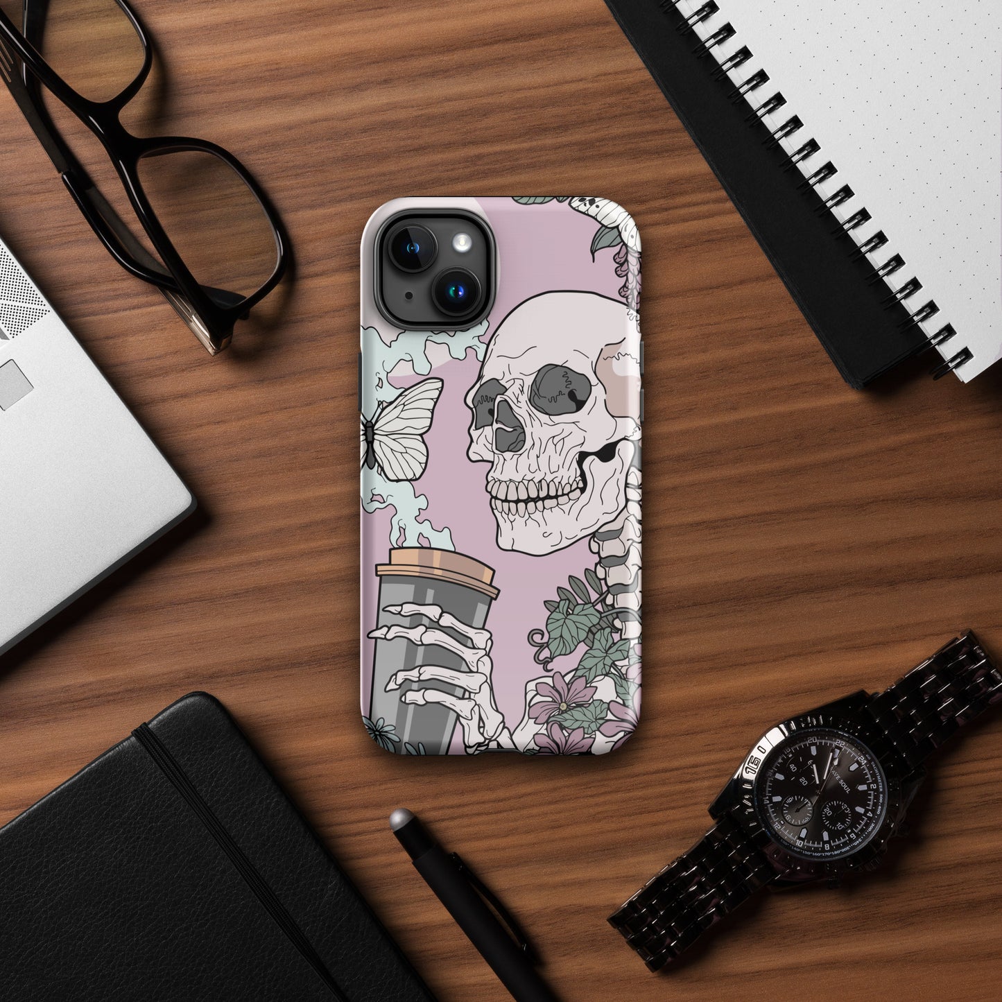 I'm Dead Without My Coffee Tough Case for iPhone®, Shockproof Phone Case, Anime Designed Phone Cases, Pocket-friendly